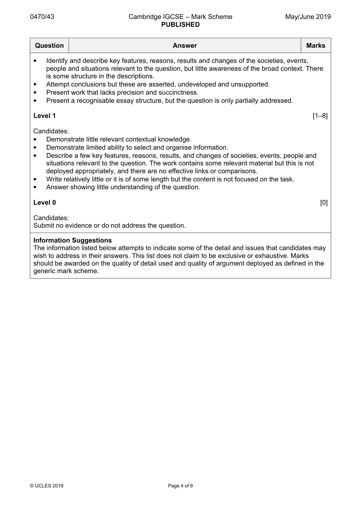 Mark scheme, page 4 of 9