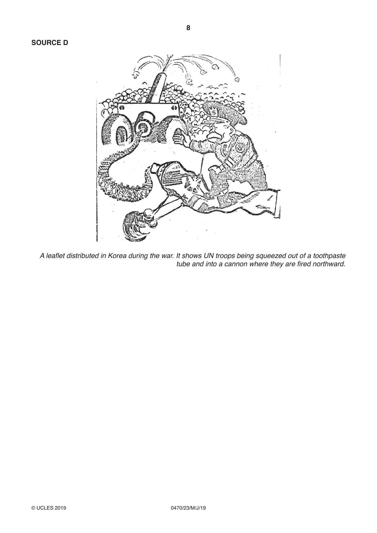 Cambridge IGCSE History 0470 2019 May/June Paper 2 · Variant 3 question paper, page 8 of 12