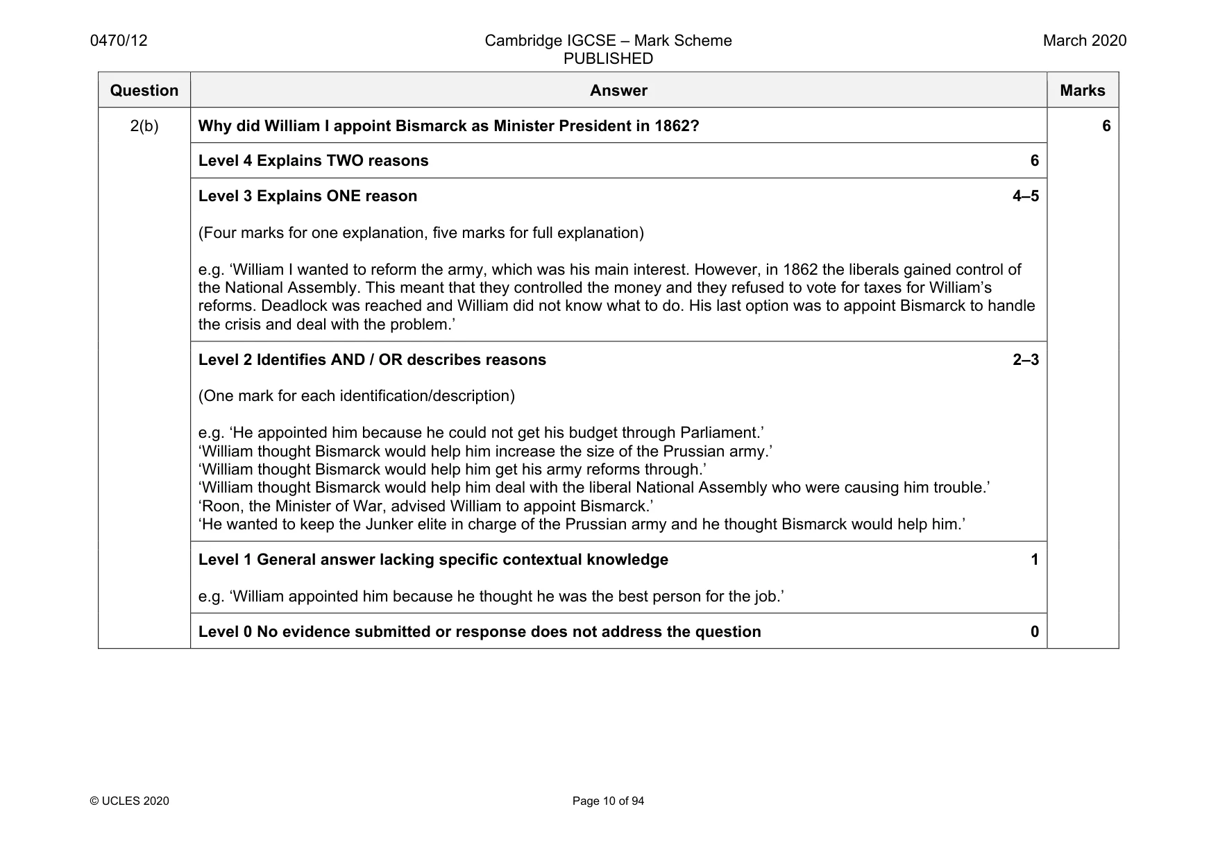 Mark scheme, page 10 of 94