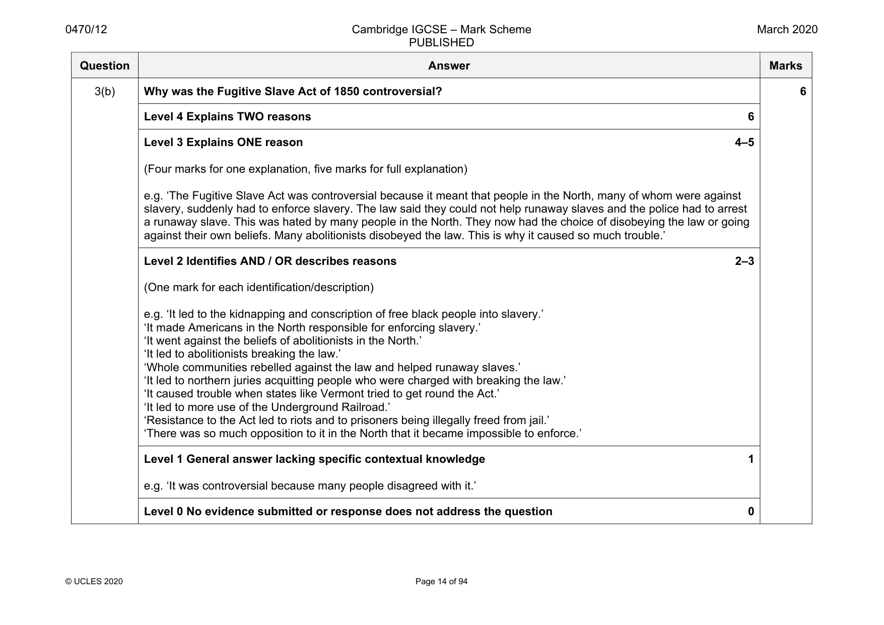 Mark scheme, page 14 of 94