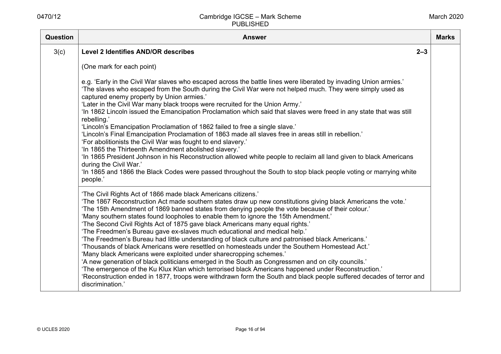 Mark scheme, page 16 of 94