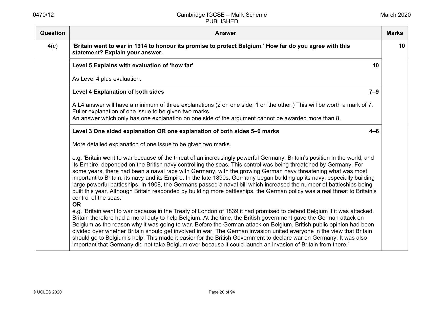 Mark scheme, page 20 of 94