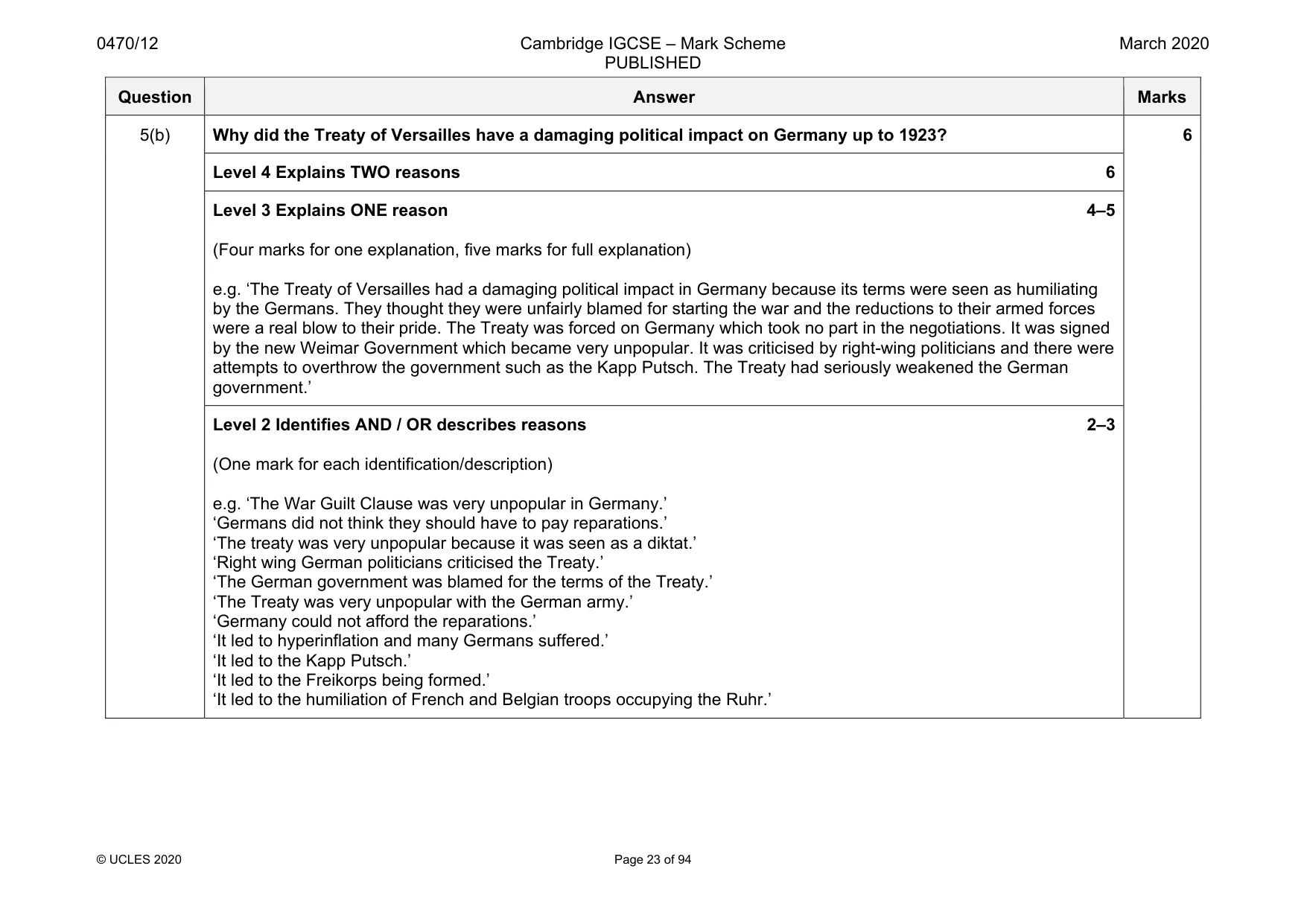 Mark scheme, page 23 of 94