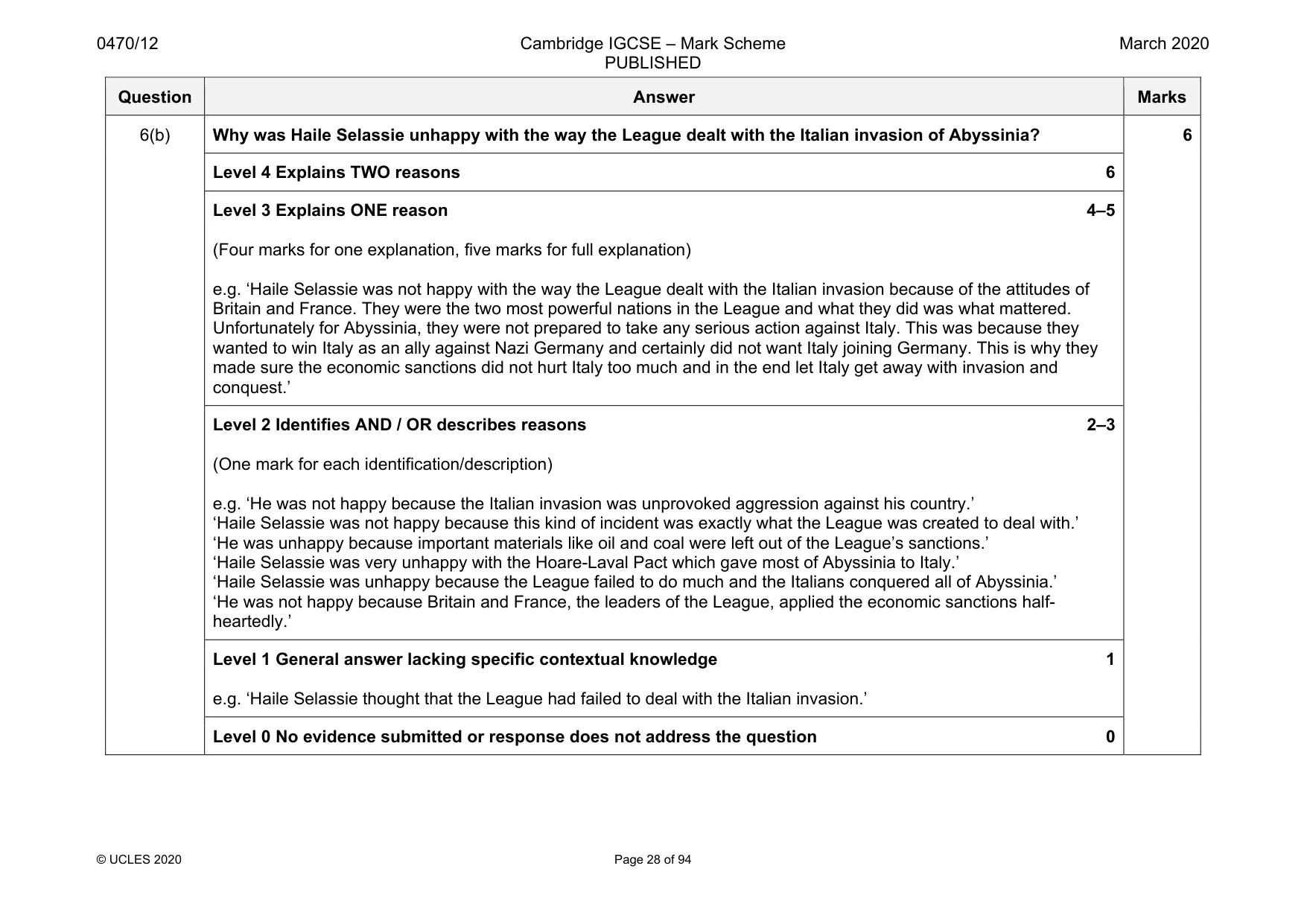 Mark scheme, page 28 of 94
