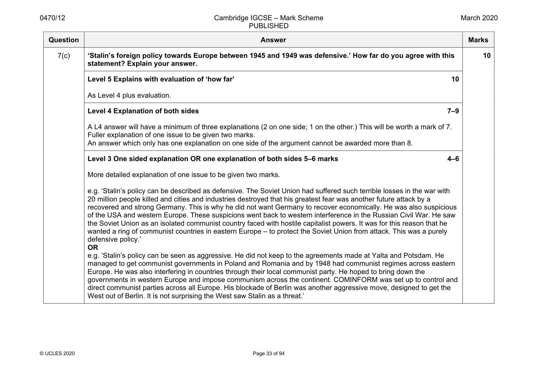 Mark scheme, page 33 of 94