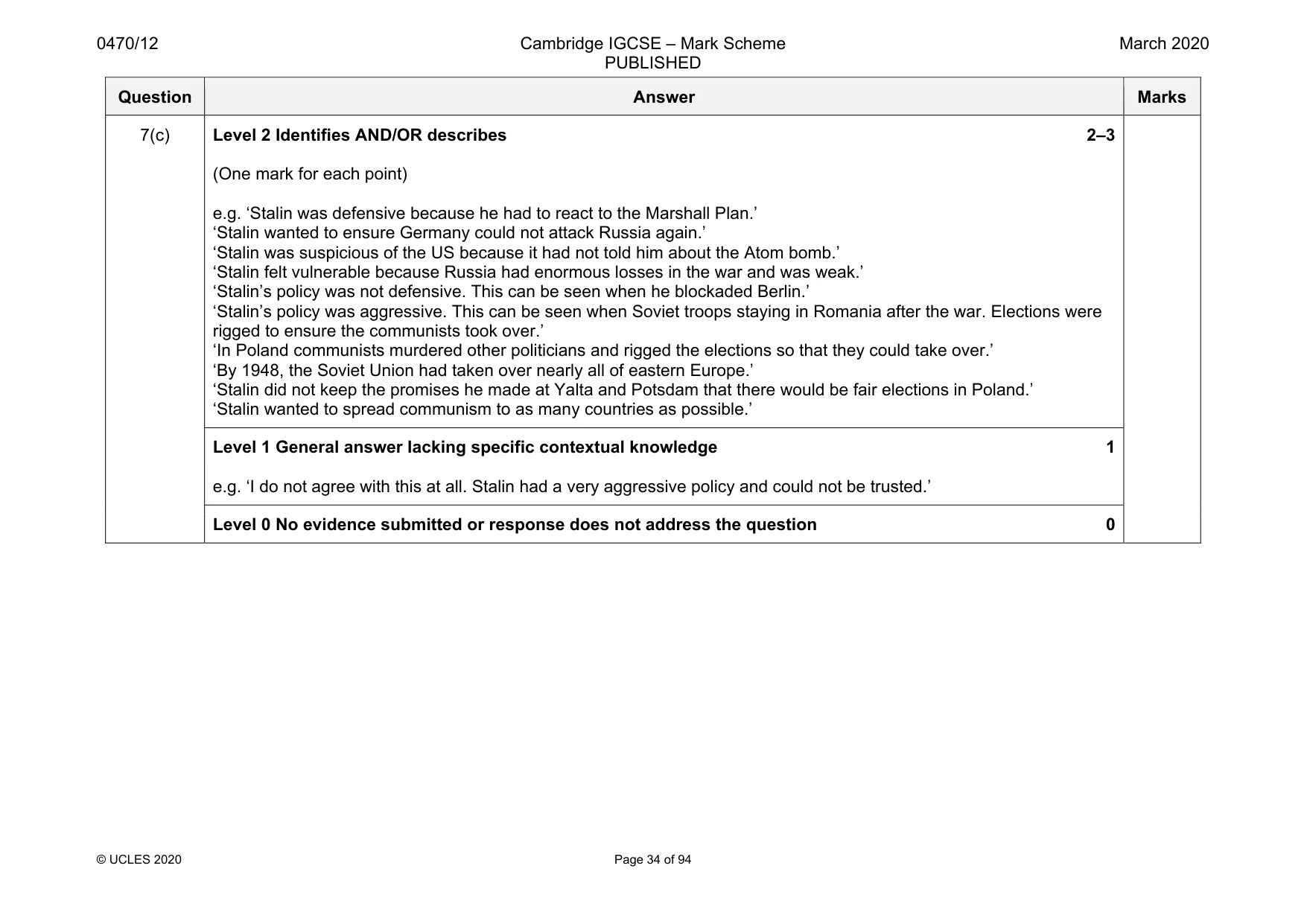 Mark scheme, page 34 of 94