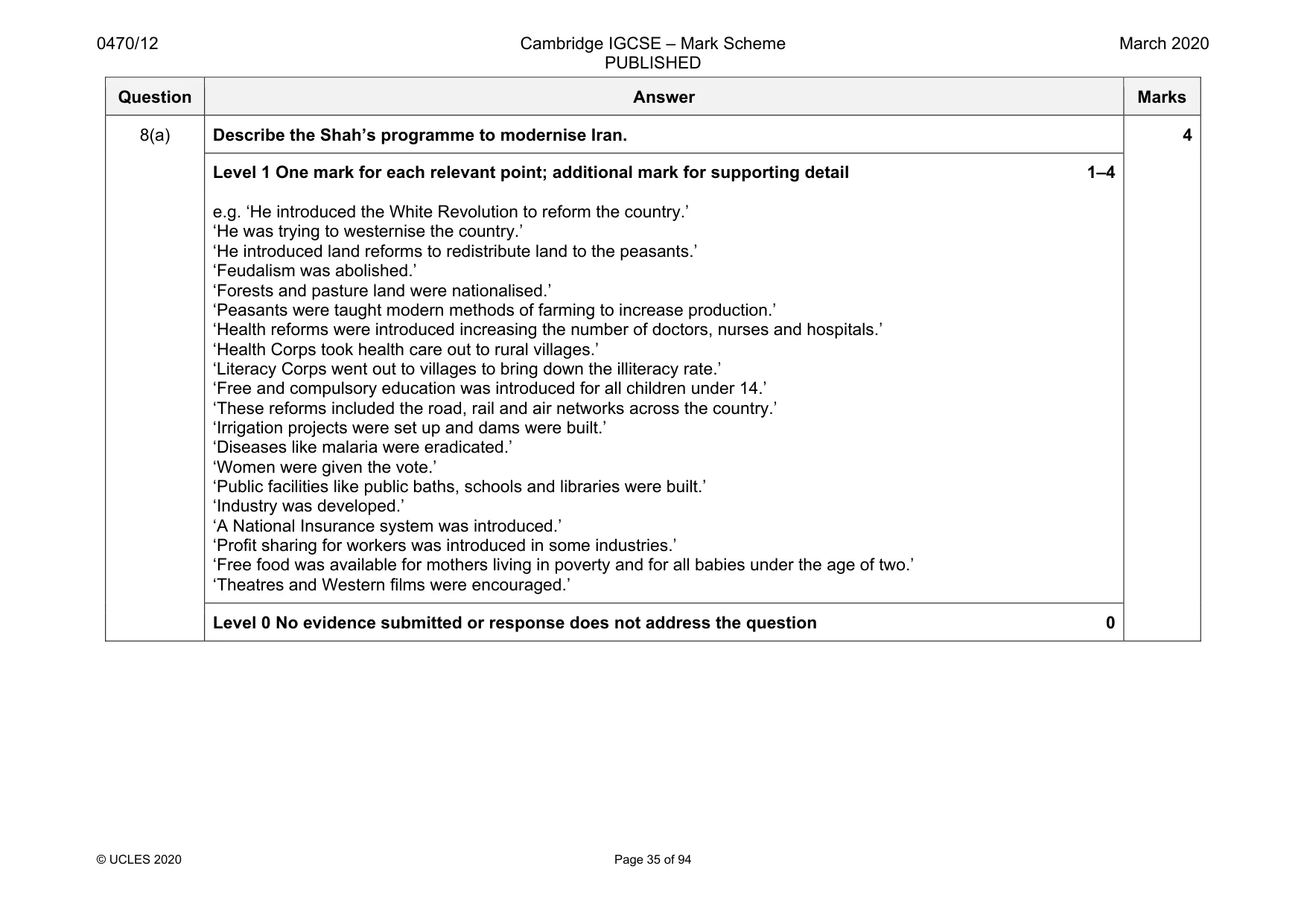 Mark scheme, page 35 of 94