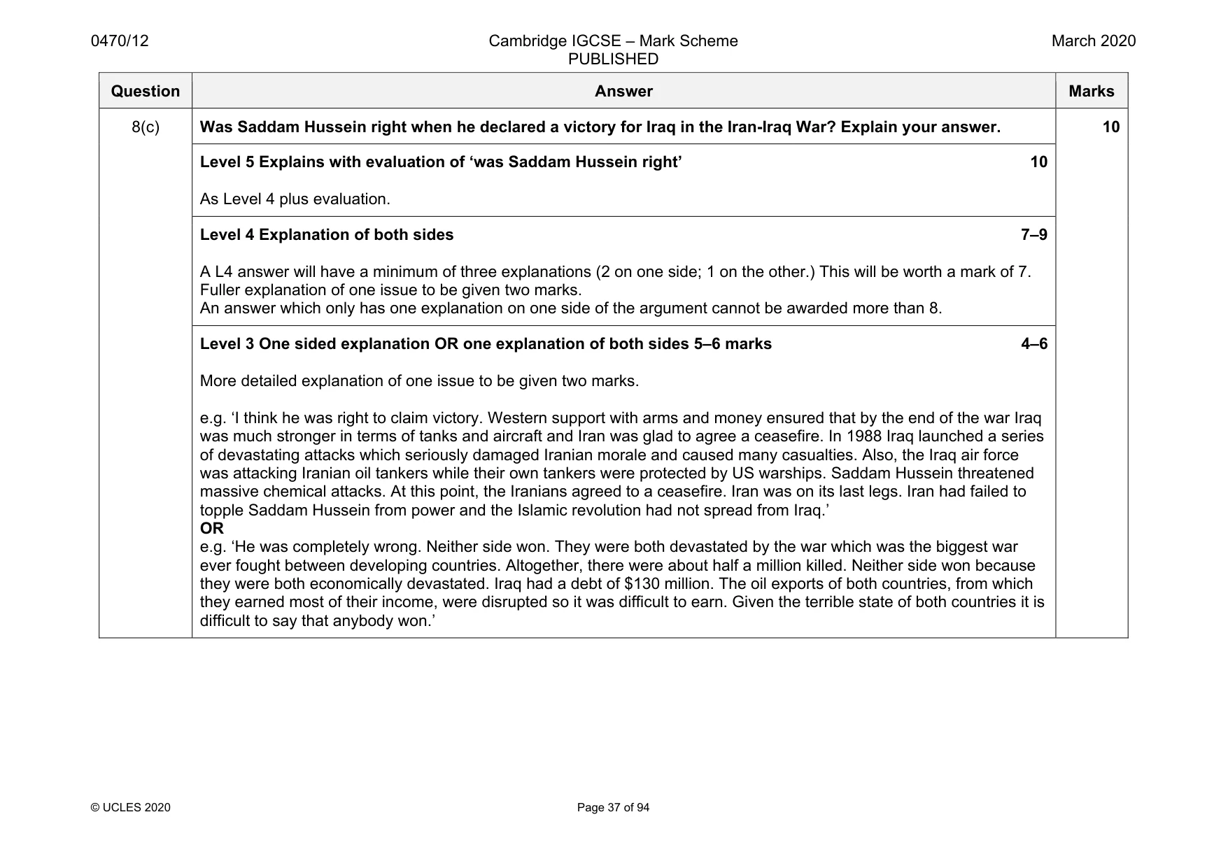 Mark scheme, page 37 of 94