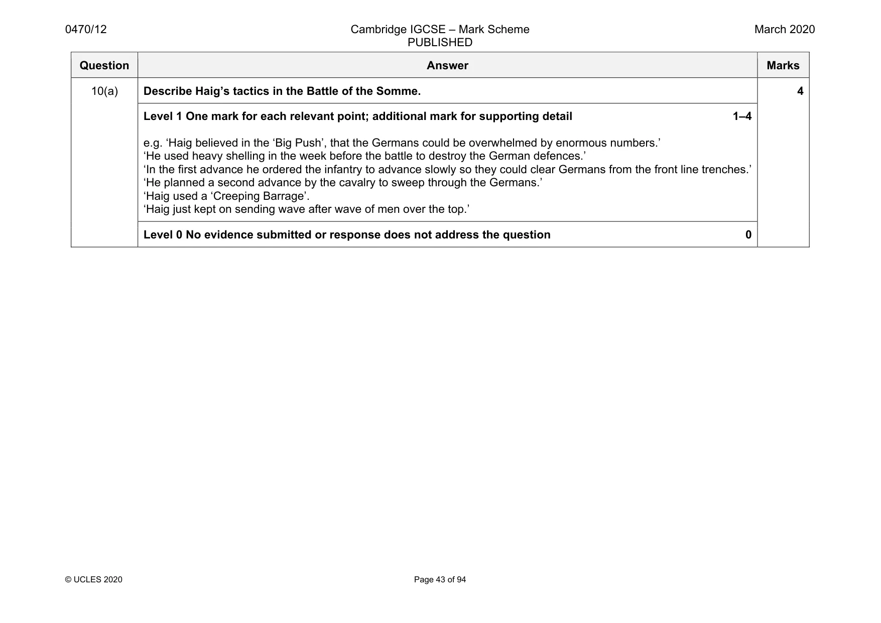 Mark scheme, page 43 of 94