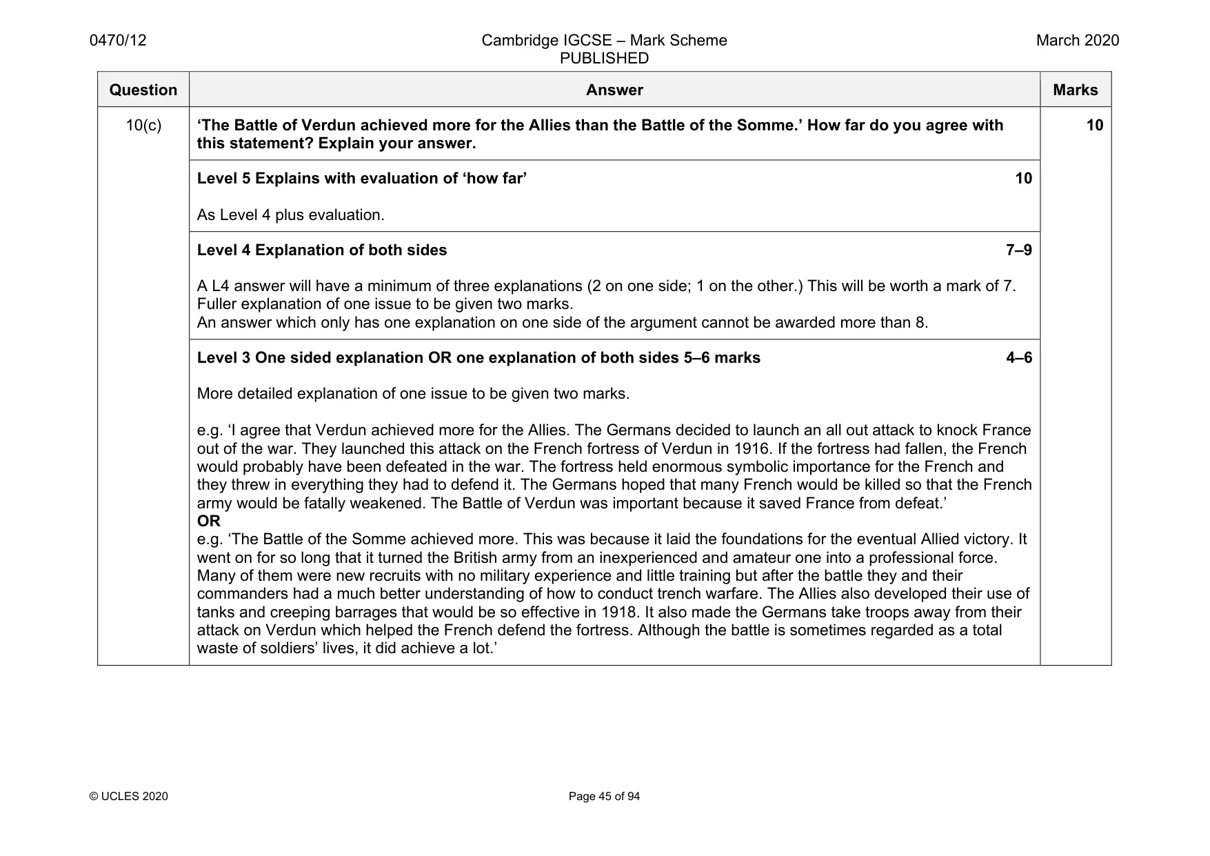 Mark scheme, page 45 of 94