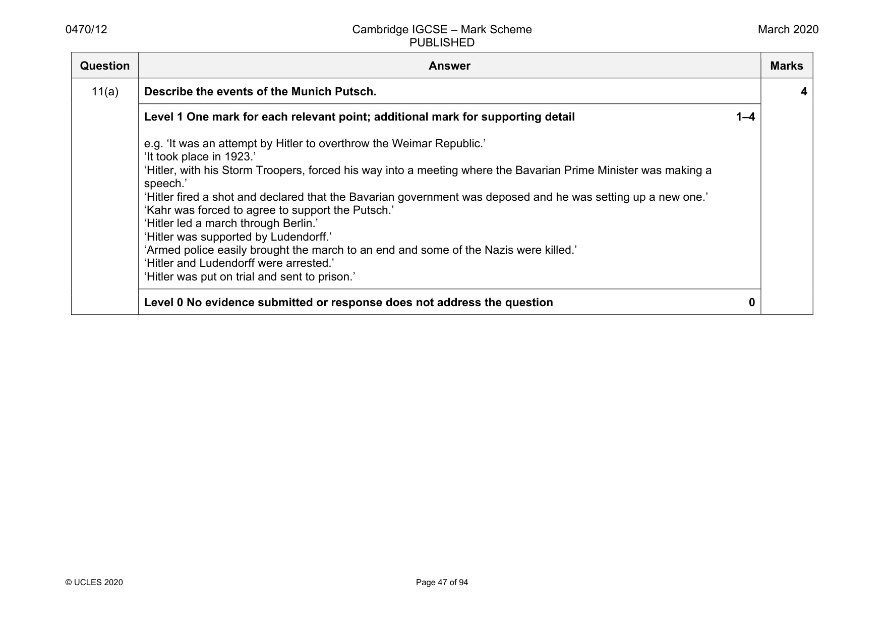 Mark scheme, page 47 of 94