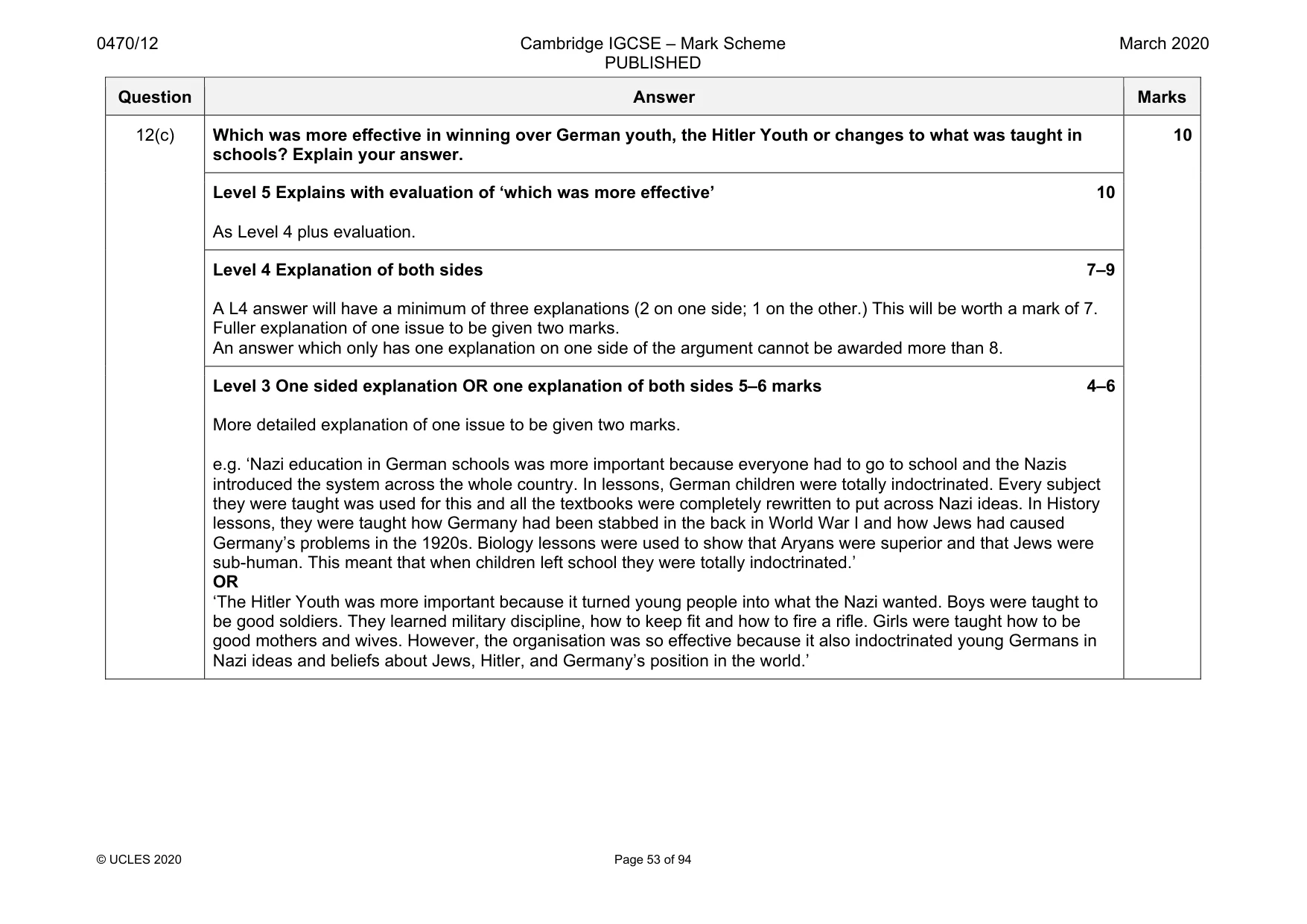 Mark scheme, page 53 of 94