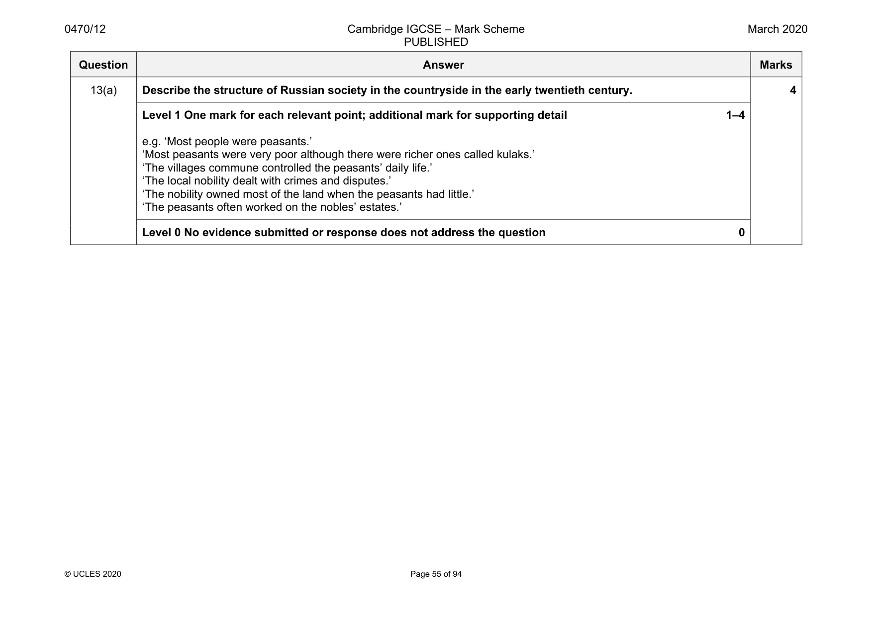 Mark scheme, page 55 of 94