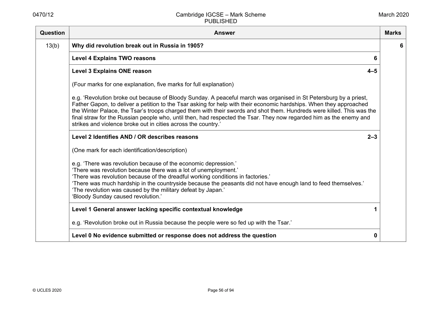 Mark scheme, page 56 of 94