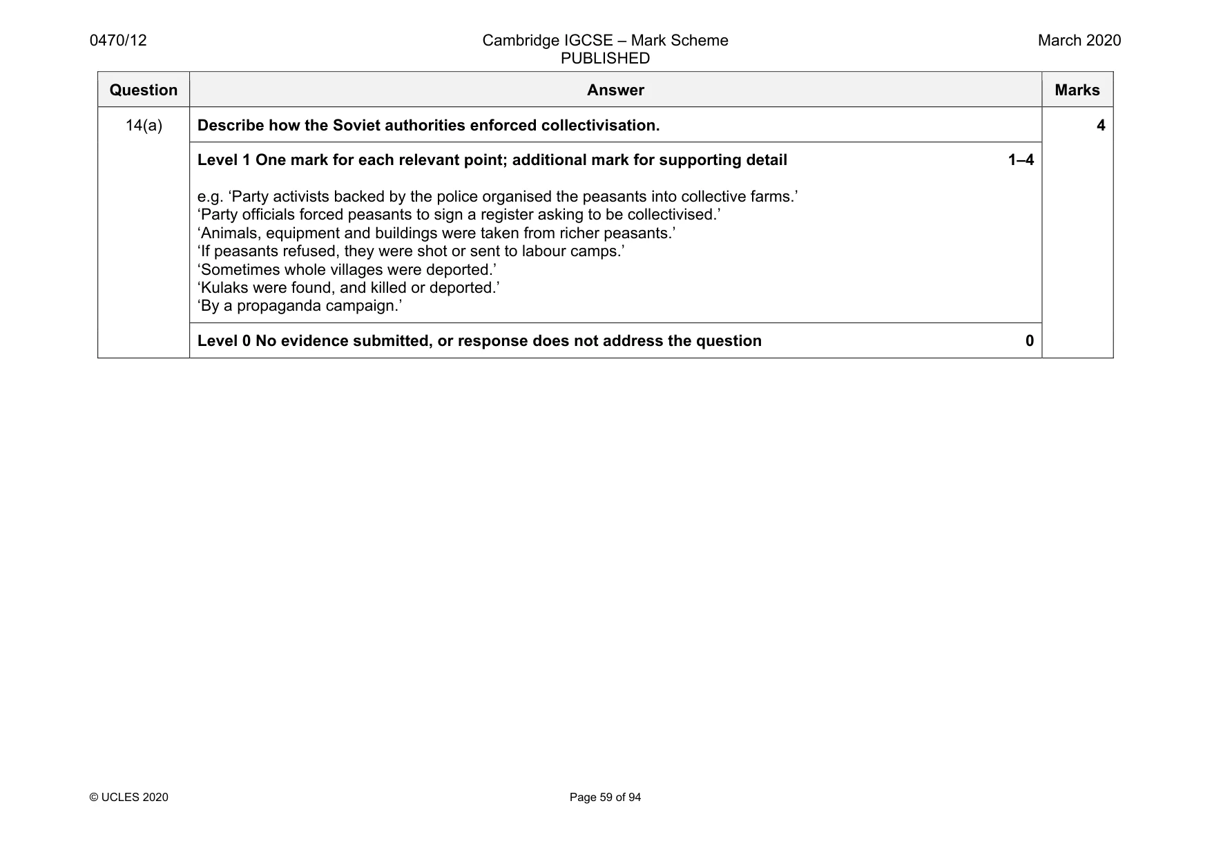Mark scheme, page 59 of 94