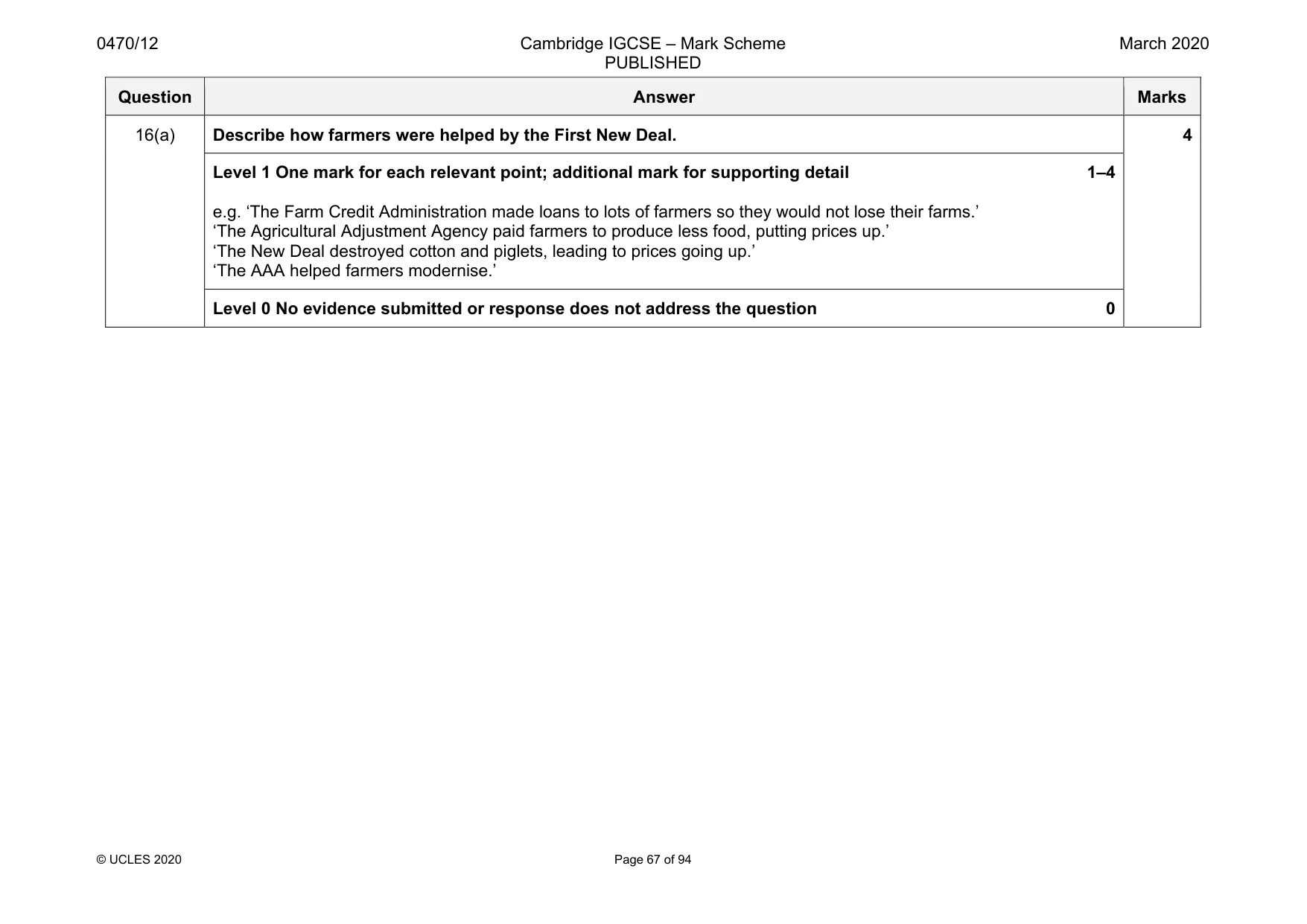 Mark scheme, page 67 of 94