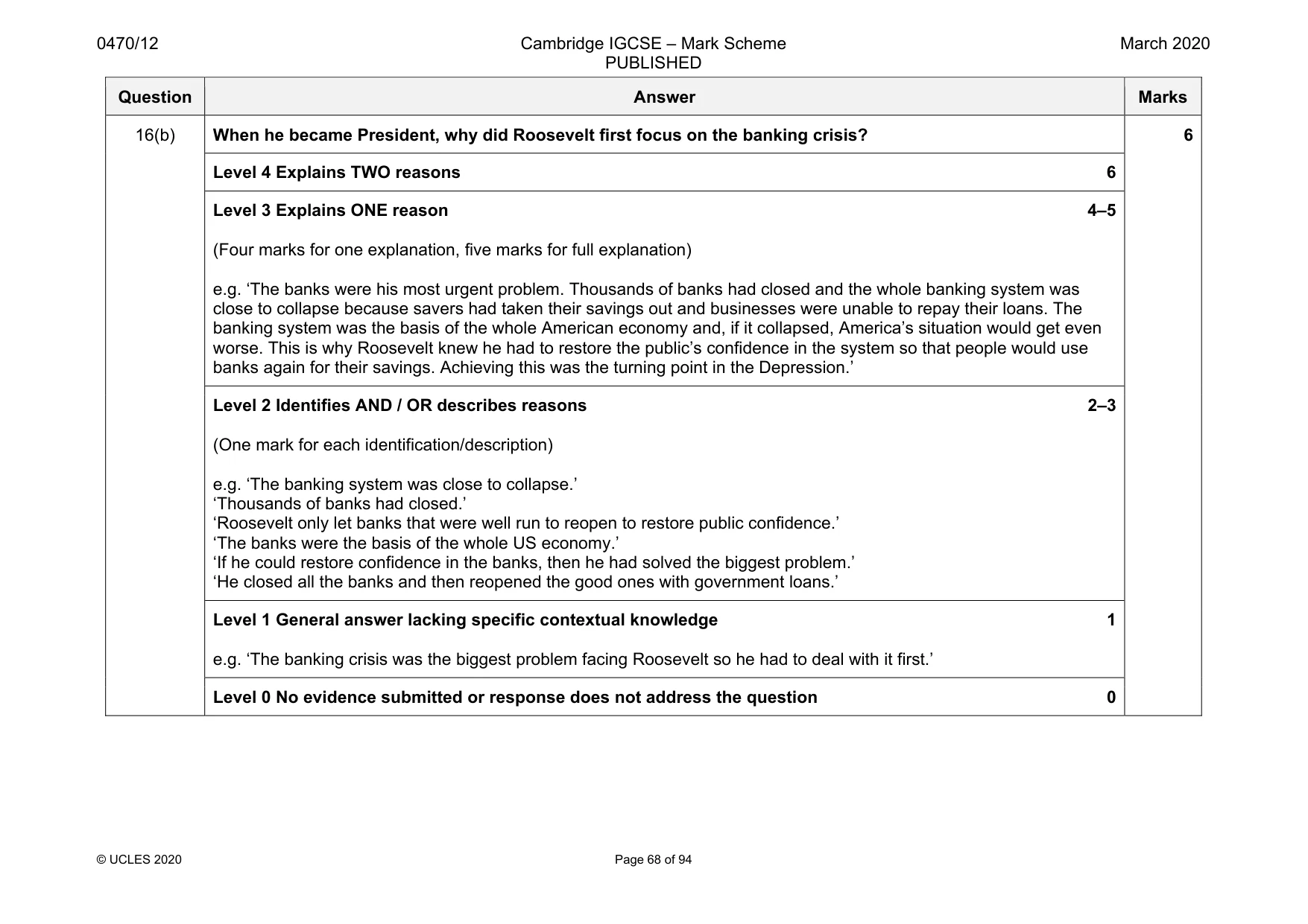 Mark scheme, page 68 of 94