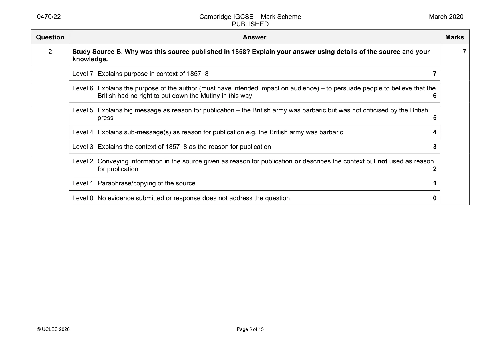 Mark scheme, page 5 of 15