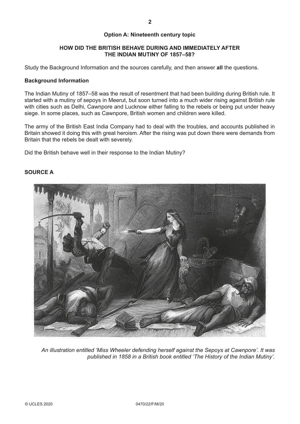 Cambridge IGCSE History 0470 2020 Feb/March Paper 2 · Variant 2 question paper, page 2 of 16