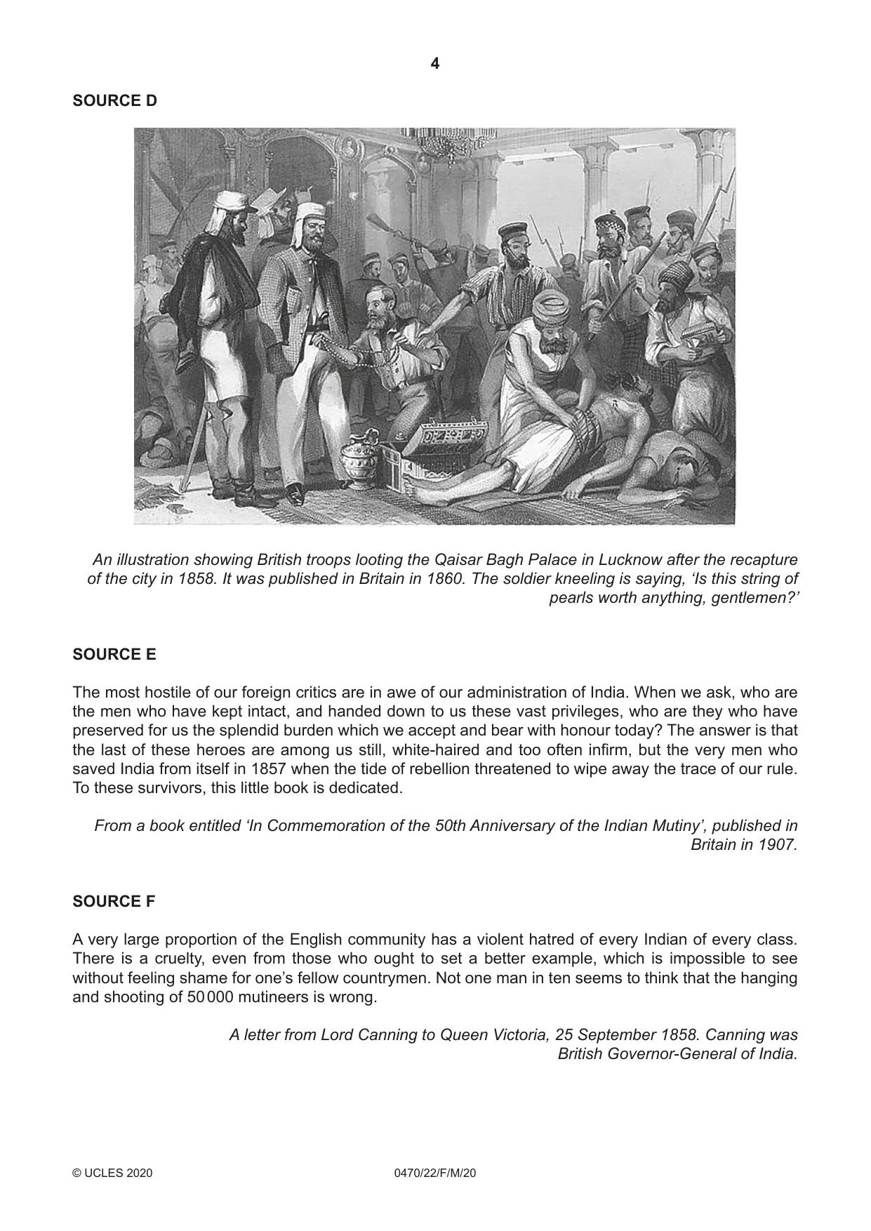 Cambridge IGCSE History 0470 2020 Feb/March Paper 2 · Variant 2 question paper, page 4 of 16