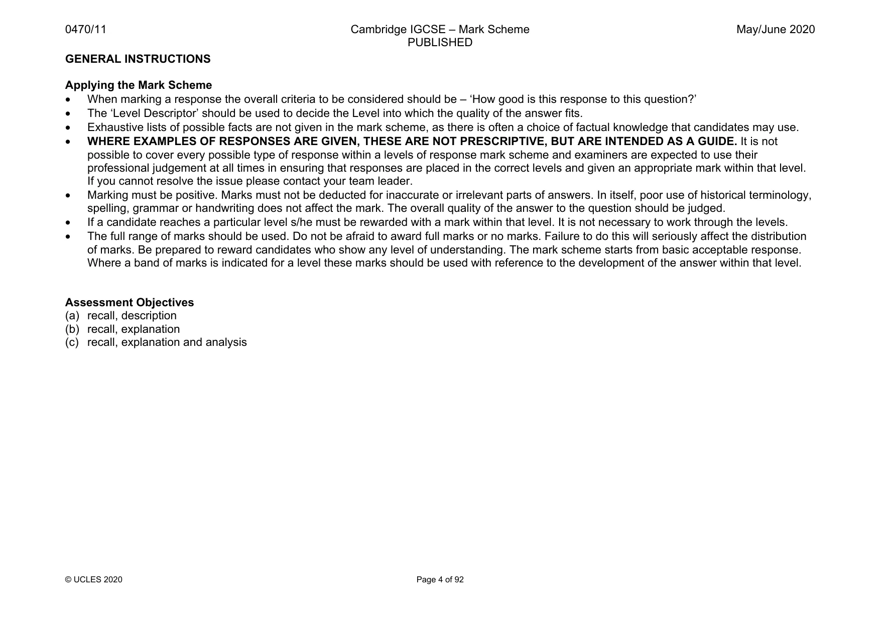 Mark scheme, page 4 of 92