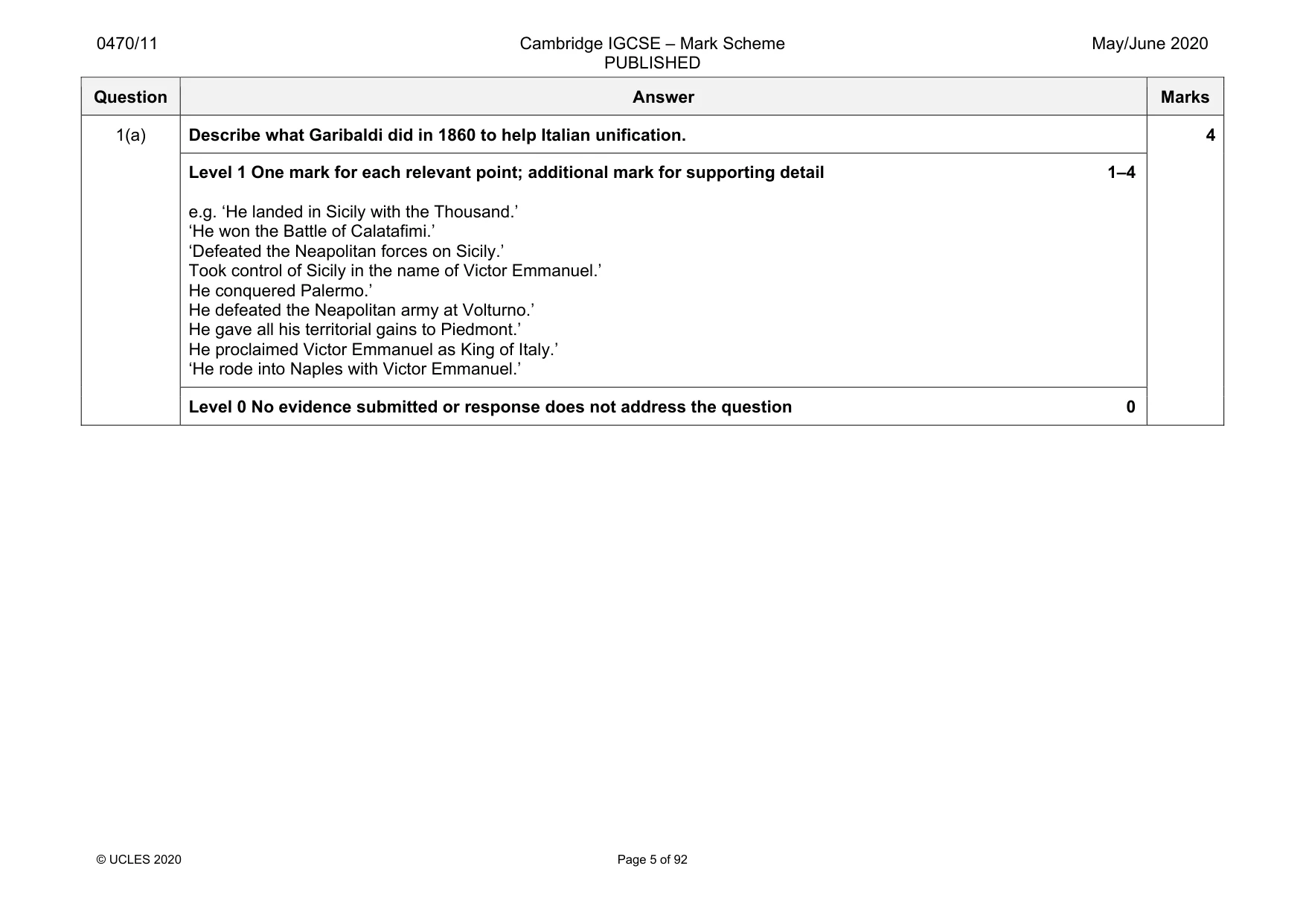 Mark scheme, page 5 of 92