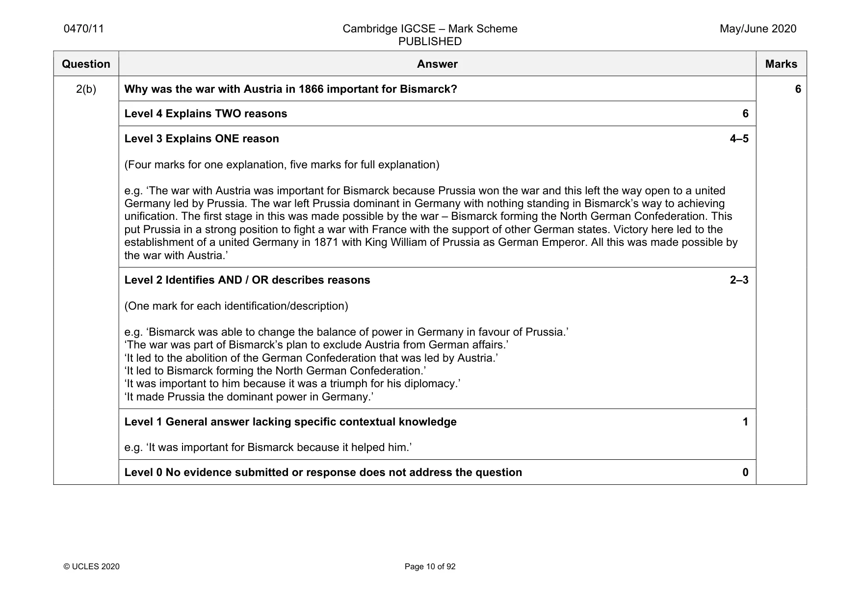 Mark scheme, page 10 of 92