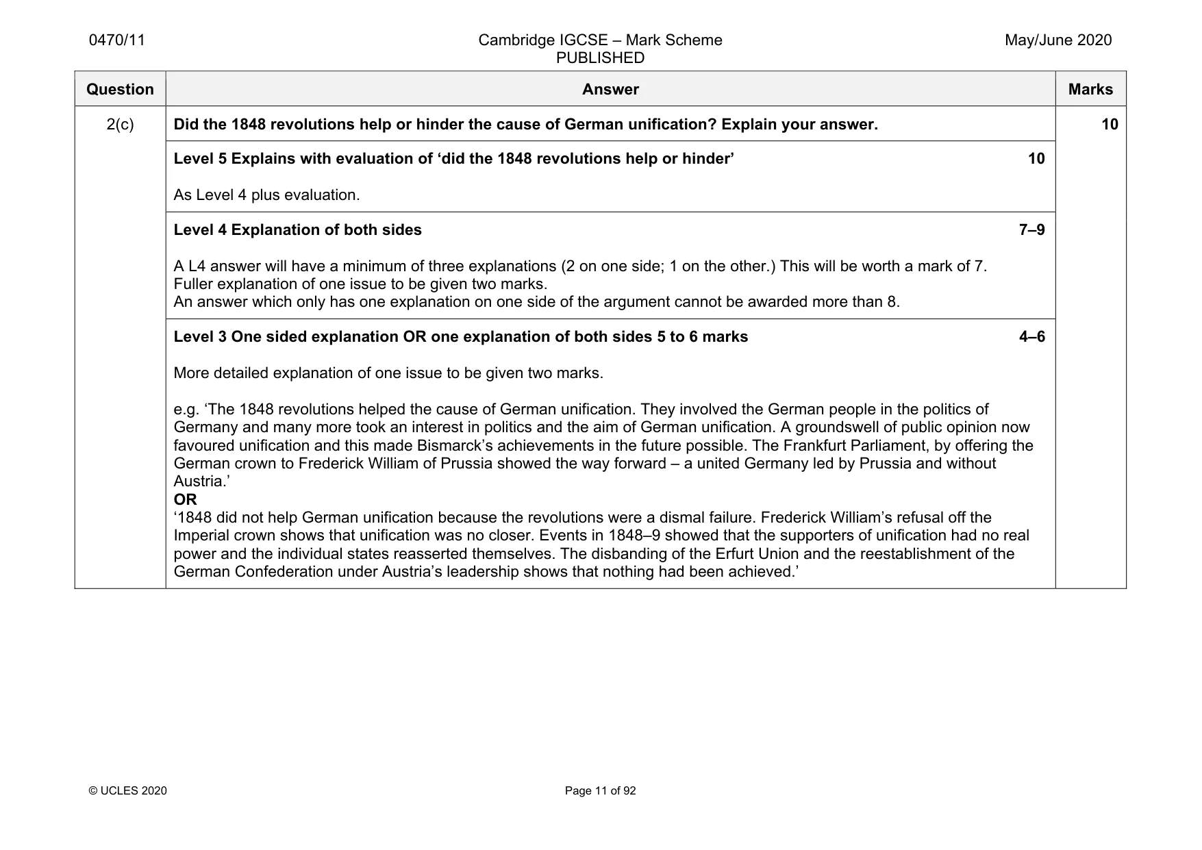 Mark scheme, page 11 of 92