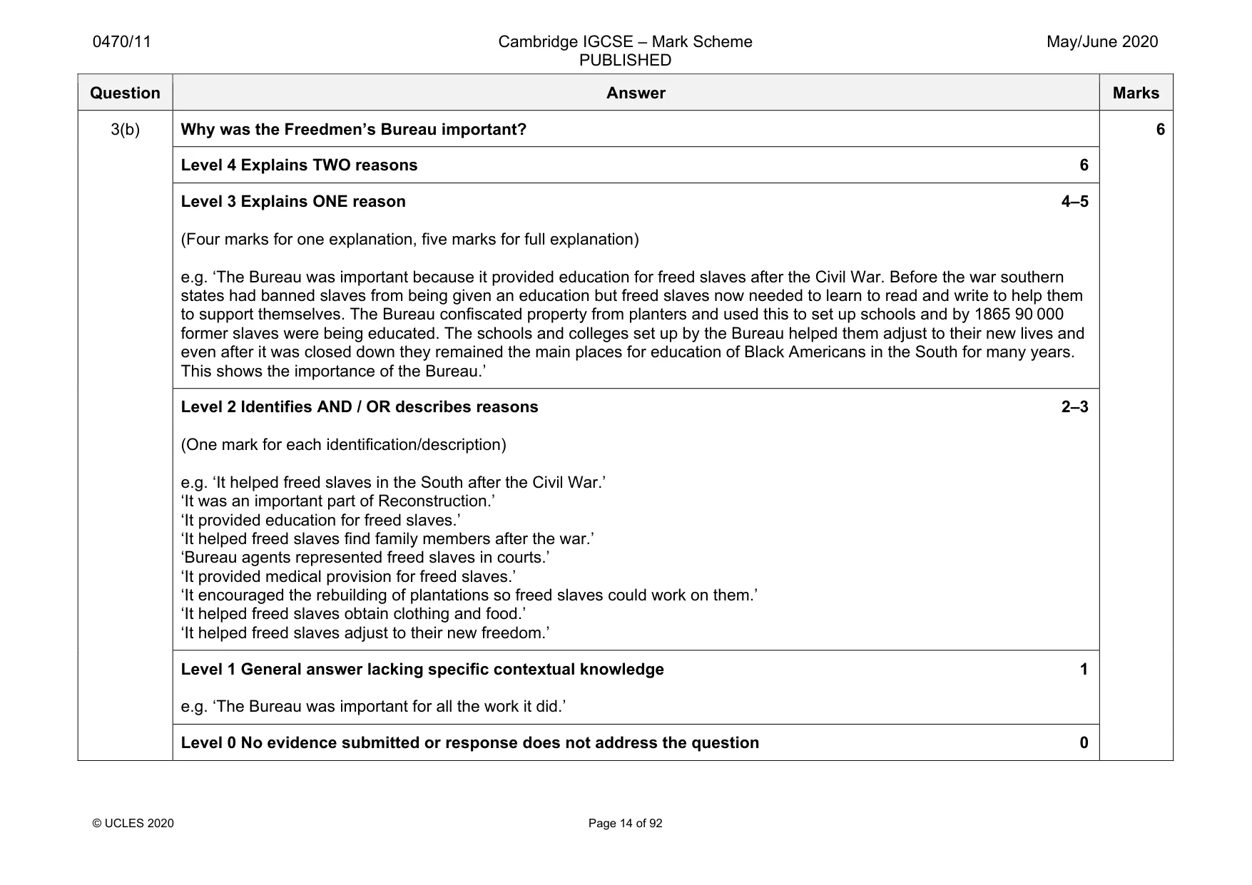 Mark scheme, page 14 of 92