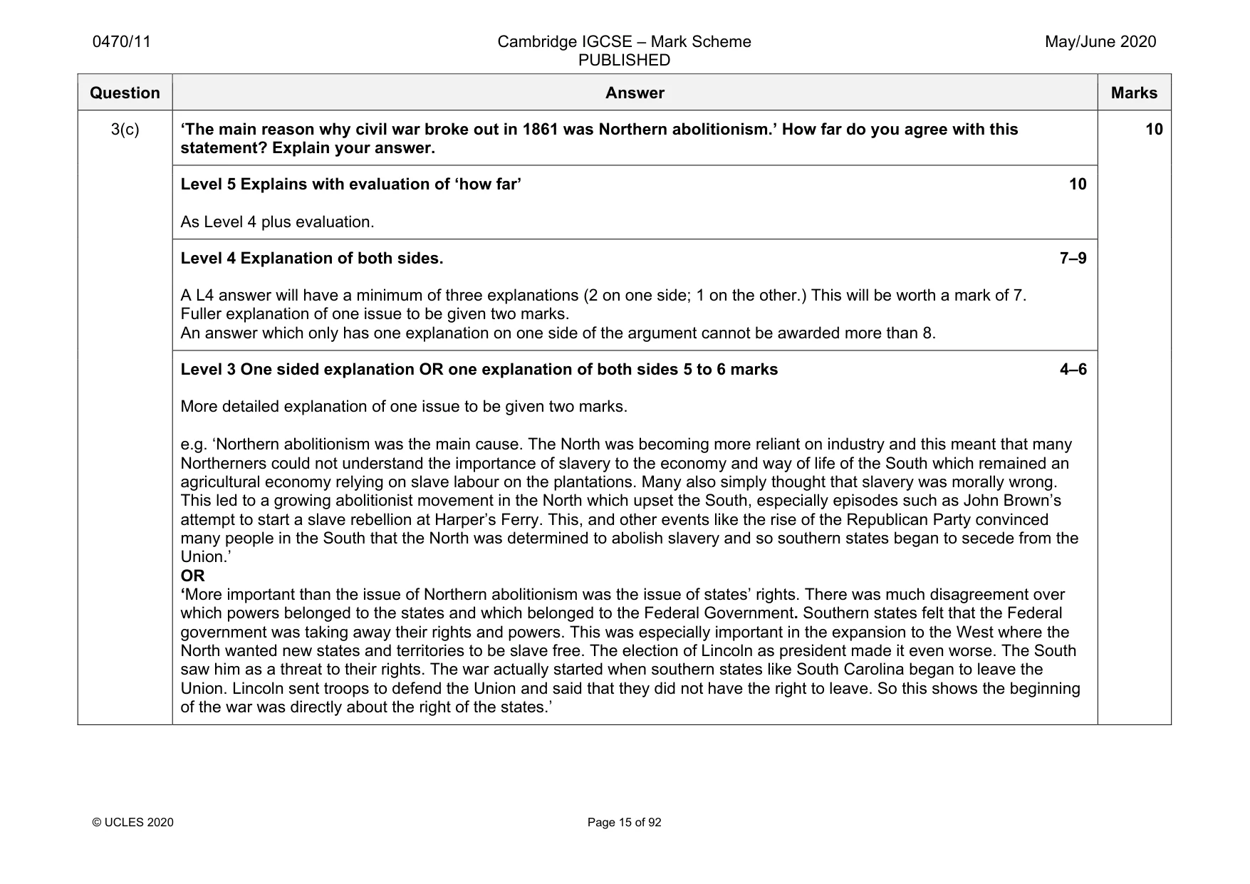 Mark scheme, page 15 of 92