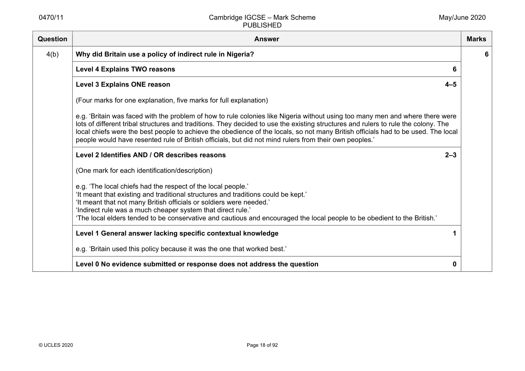 Mark scheme, page 18 of 92