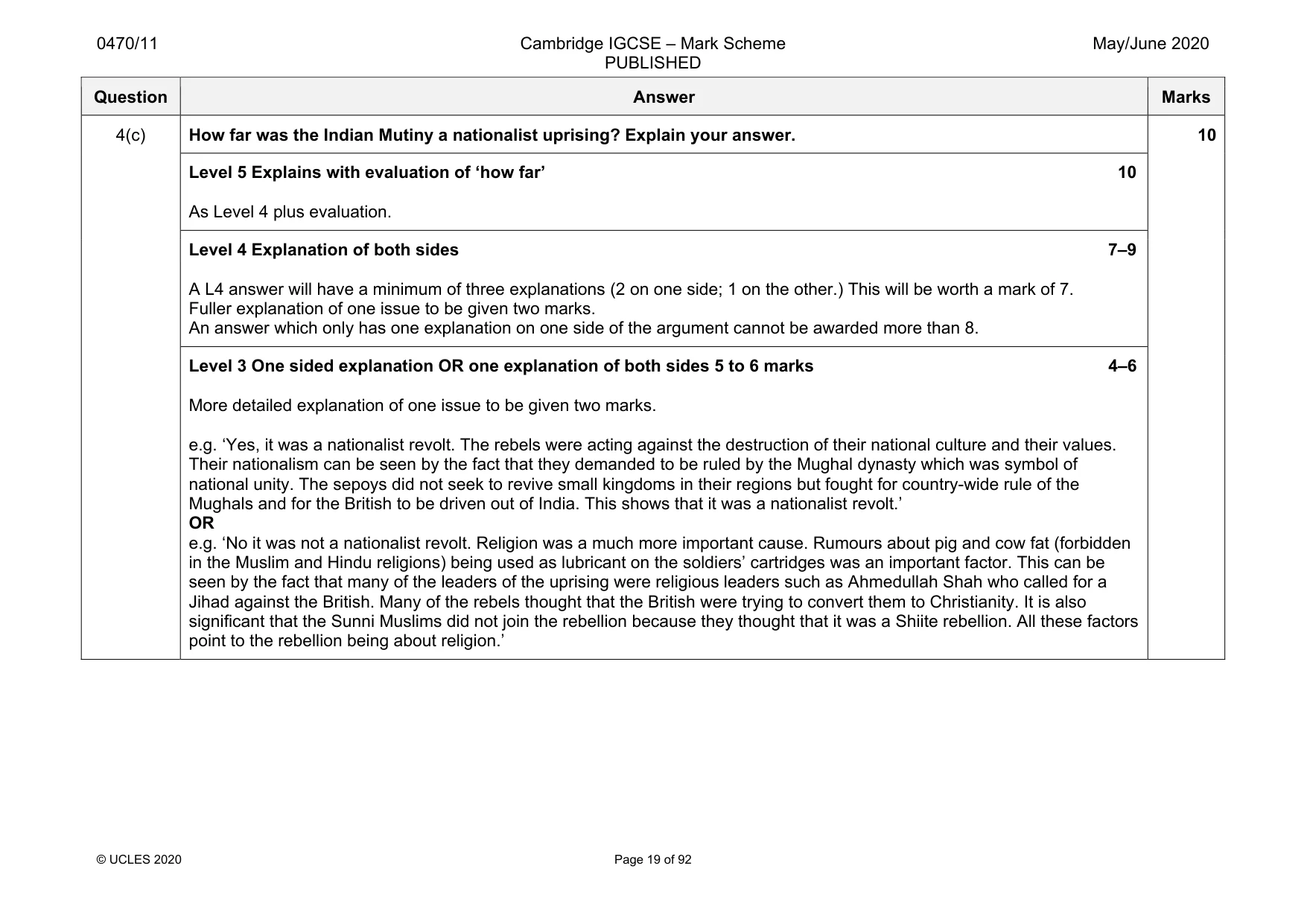 Mark scheme, page 19 of 92