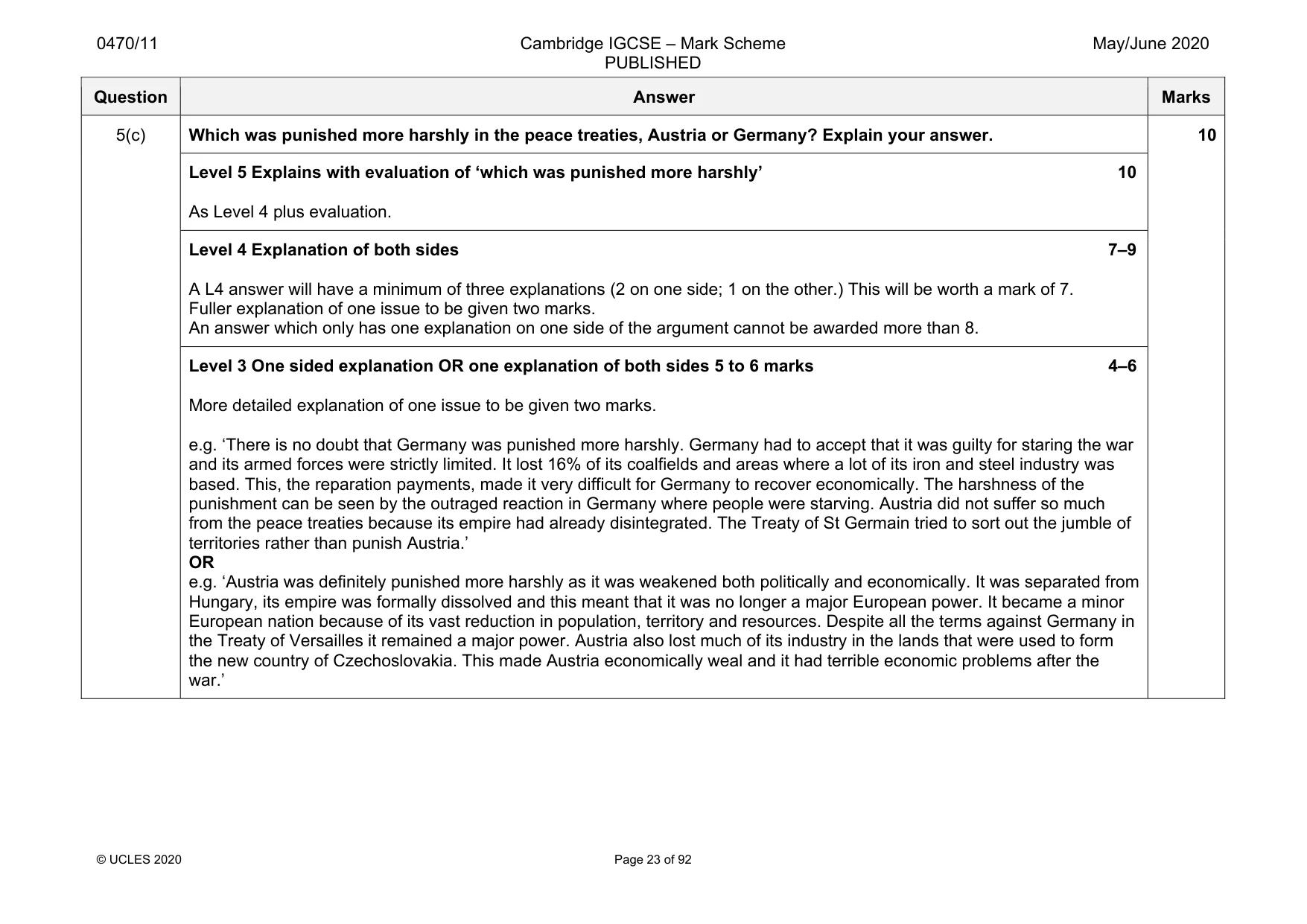 Mark scheme, page 23 of 92