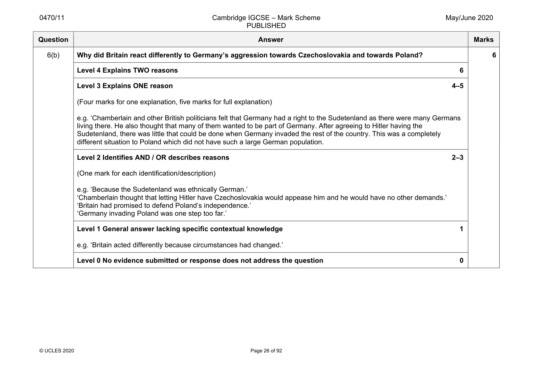 Mark scheme, page 26 of 92