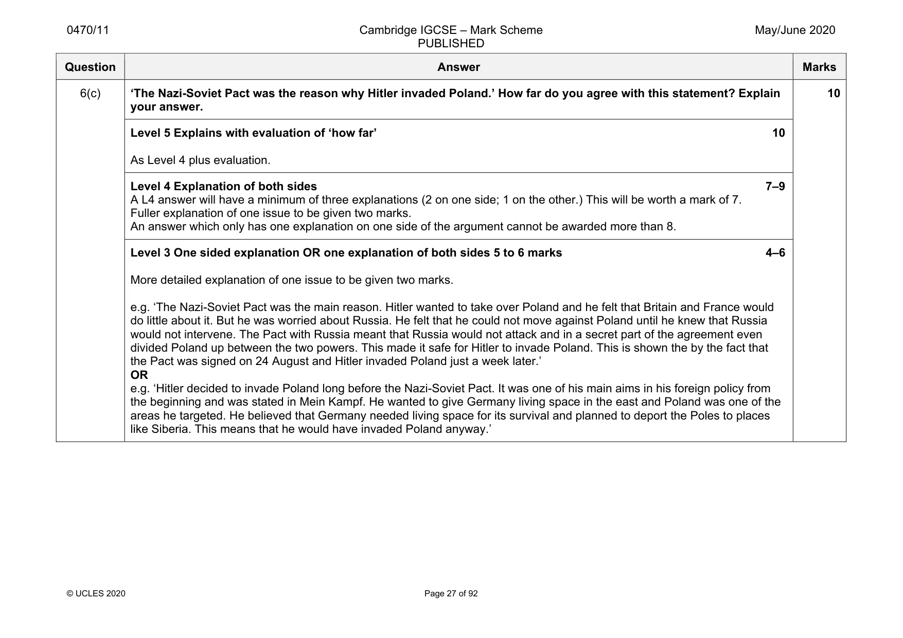 Mark scheme, page 27 of 92