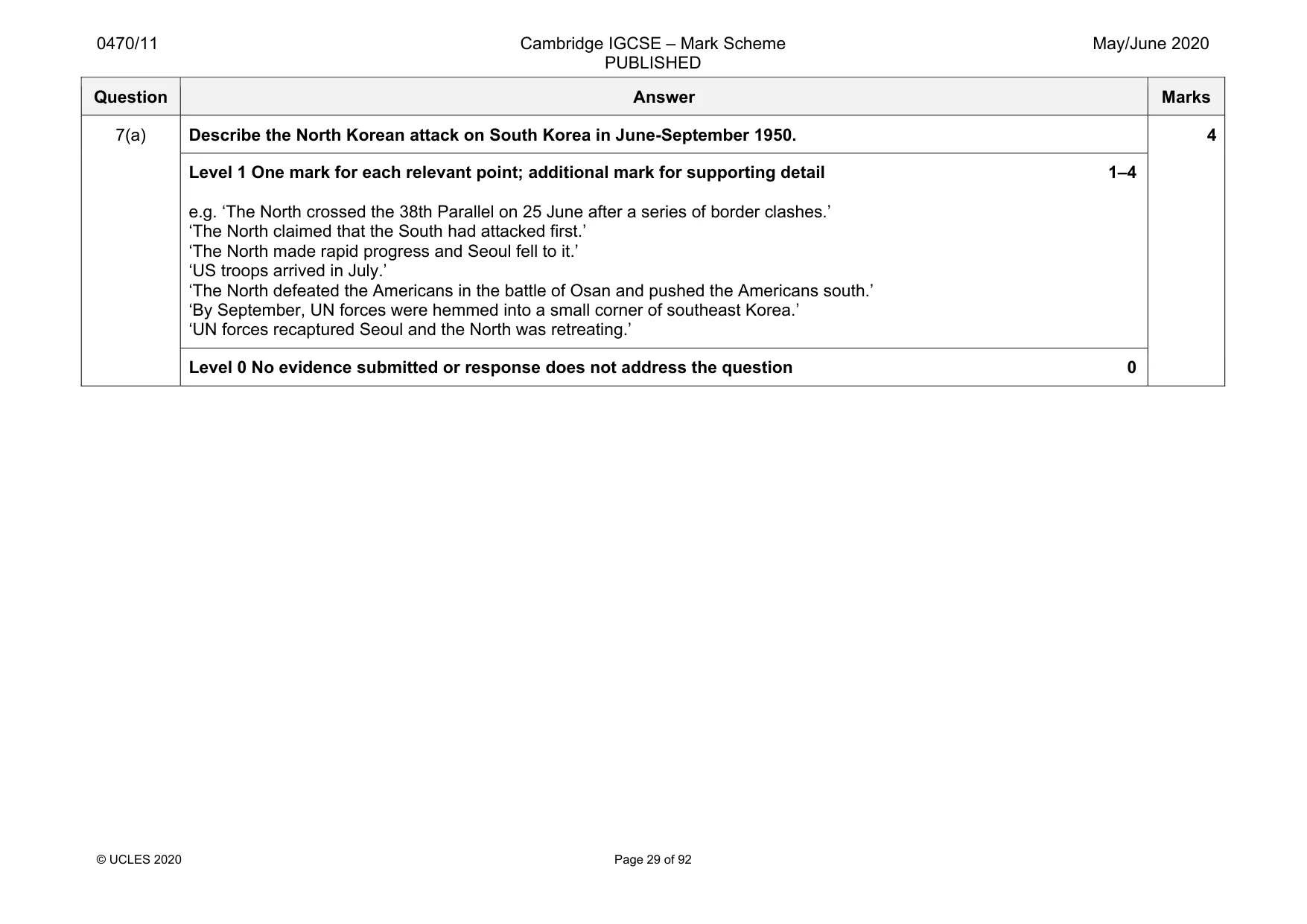 Mark scheme, page 29 of 92