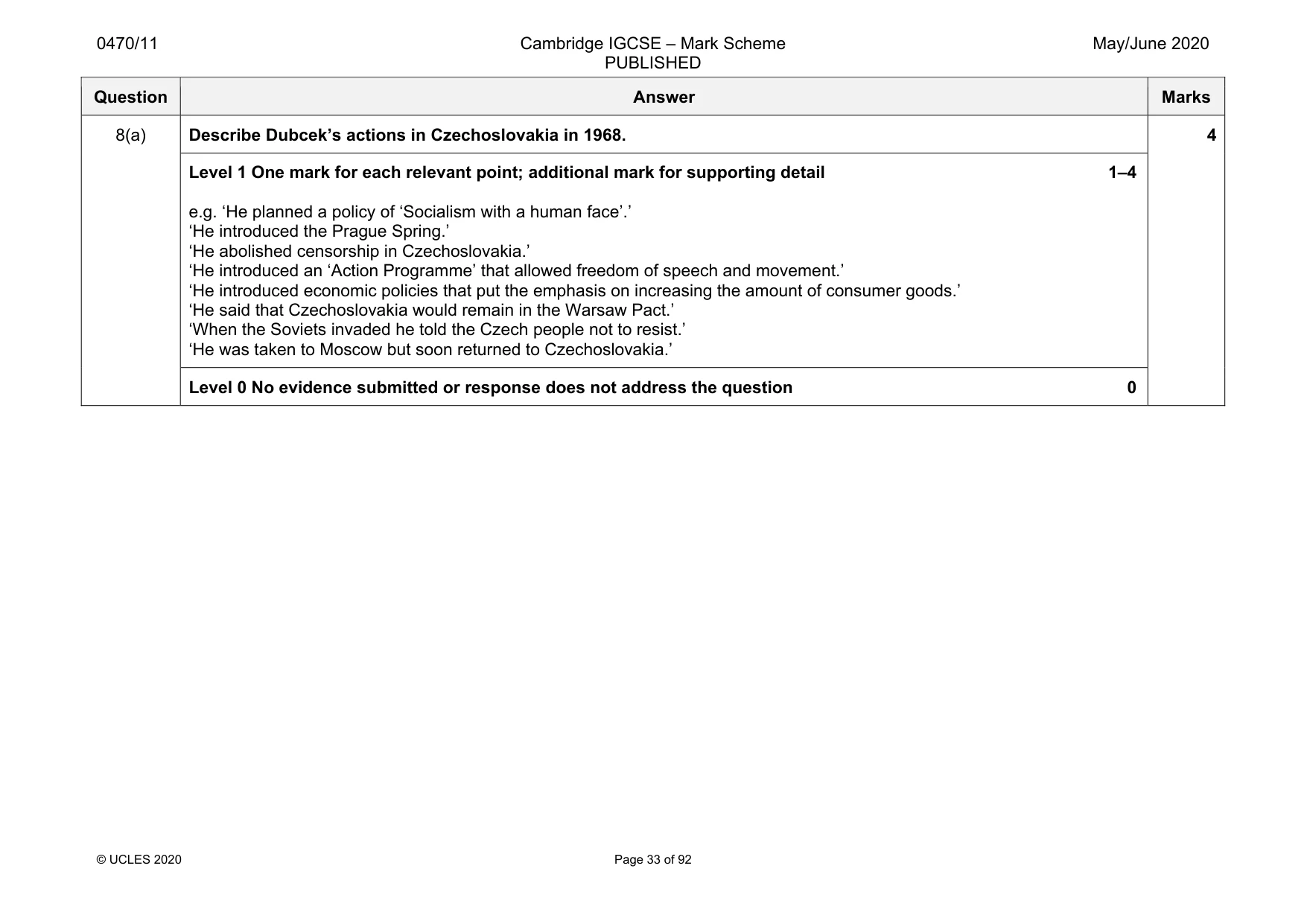 Mark scheme, page 33 of 92