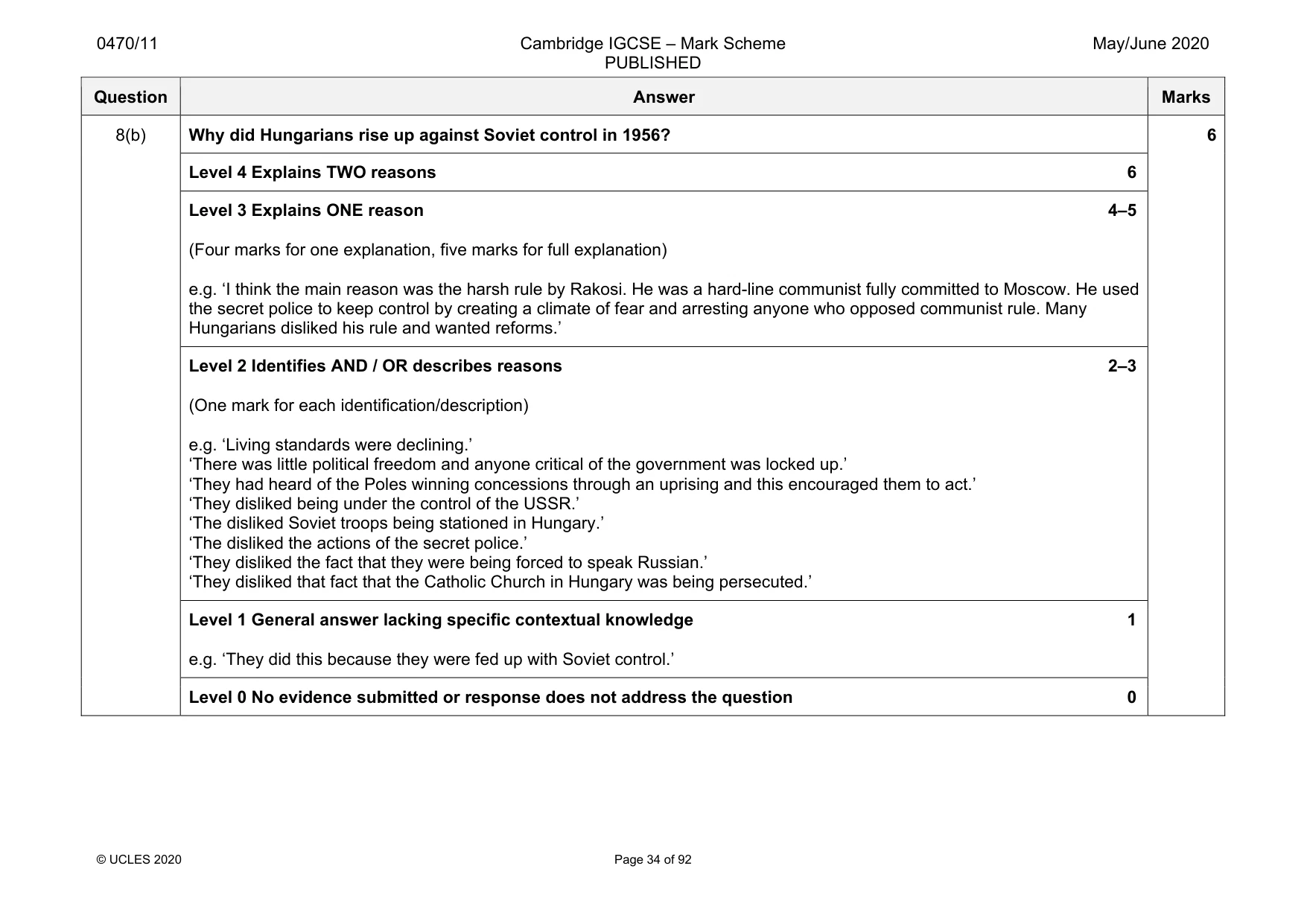 Mark scheme, page 34 of 92