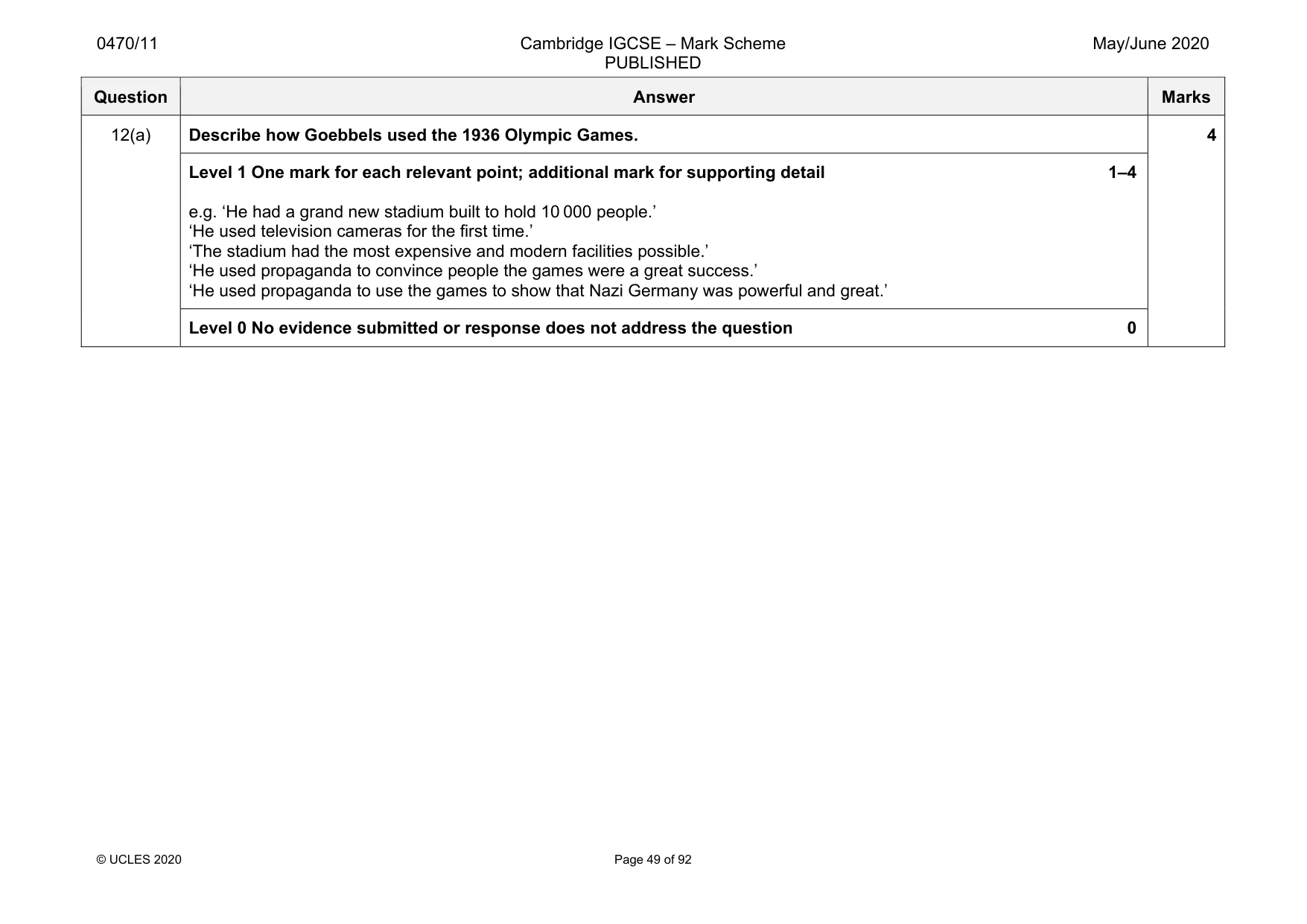 Mark scheme, page 49 of 92