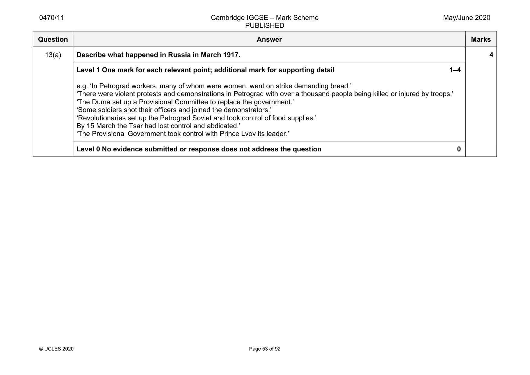 Mark scheme, page 53 of 92