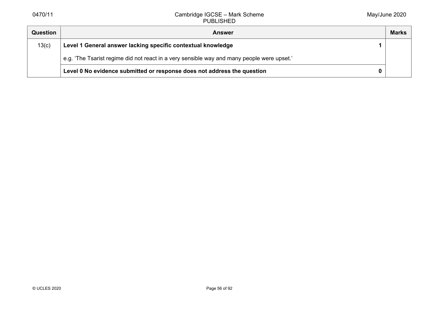 Mark scheme, page 56 of 92