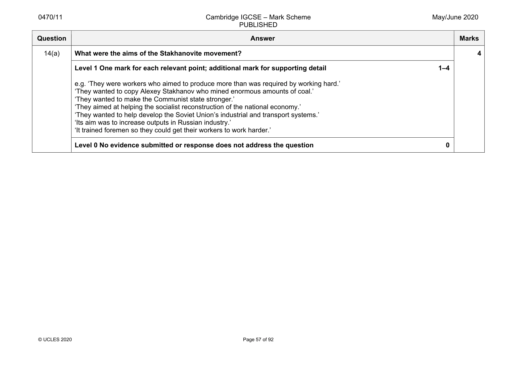 Mark scheme, page 57 of 92
