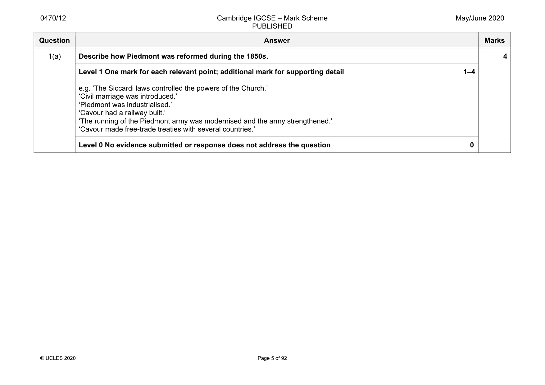 Mark scheme, page 5 of 92