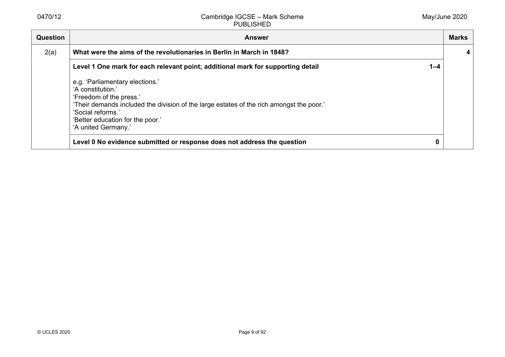 Mark scheme, page 9 of 92