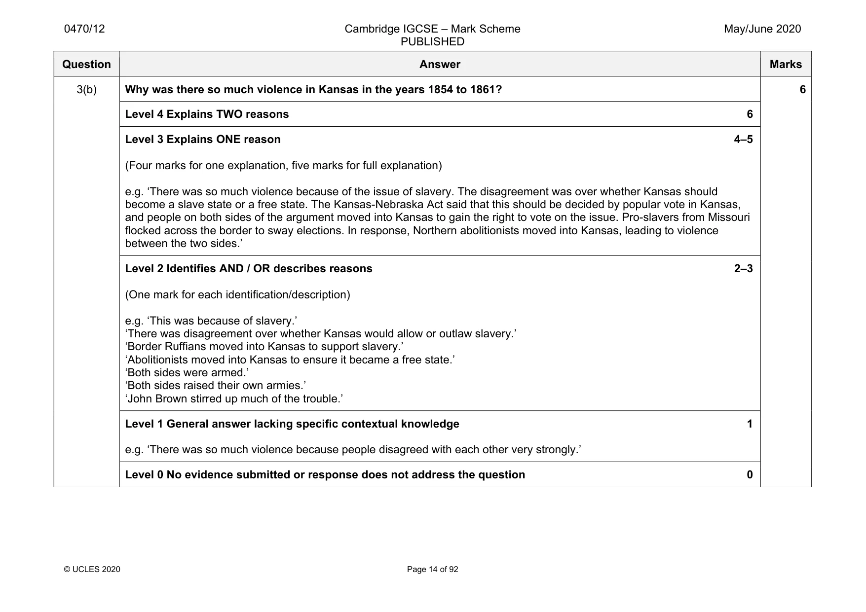 Mark scheme, page 14 of 92