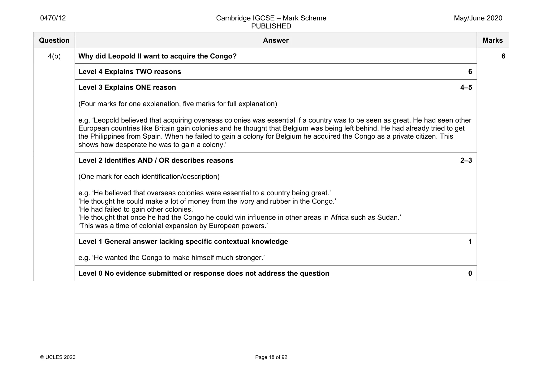 Mark scheme, page 18 of 92