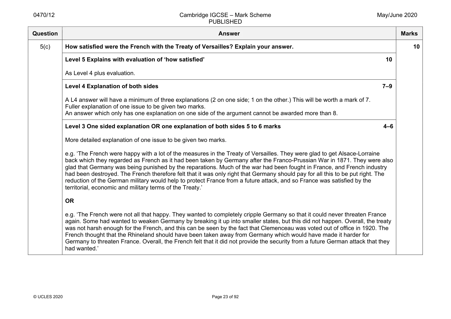 Mark scheme, page 23 of 92