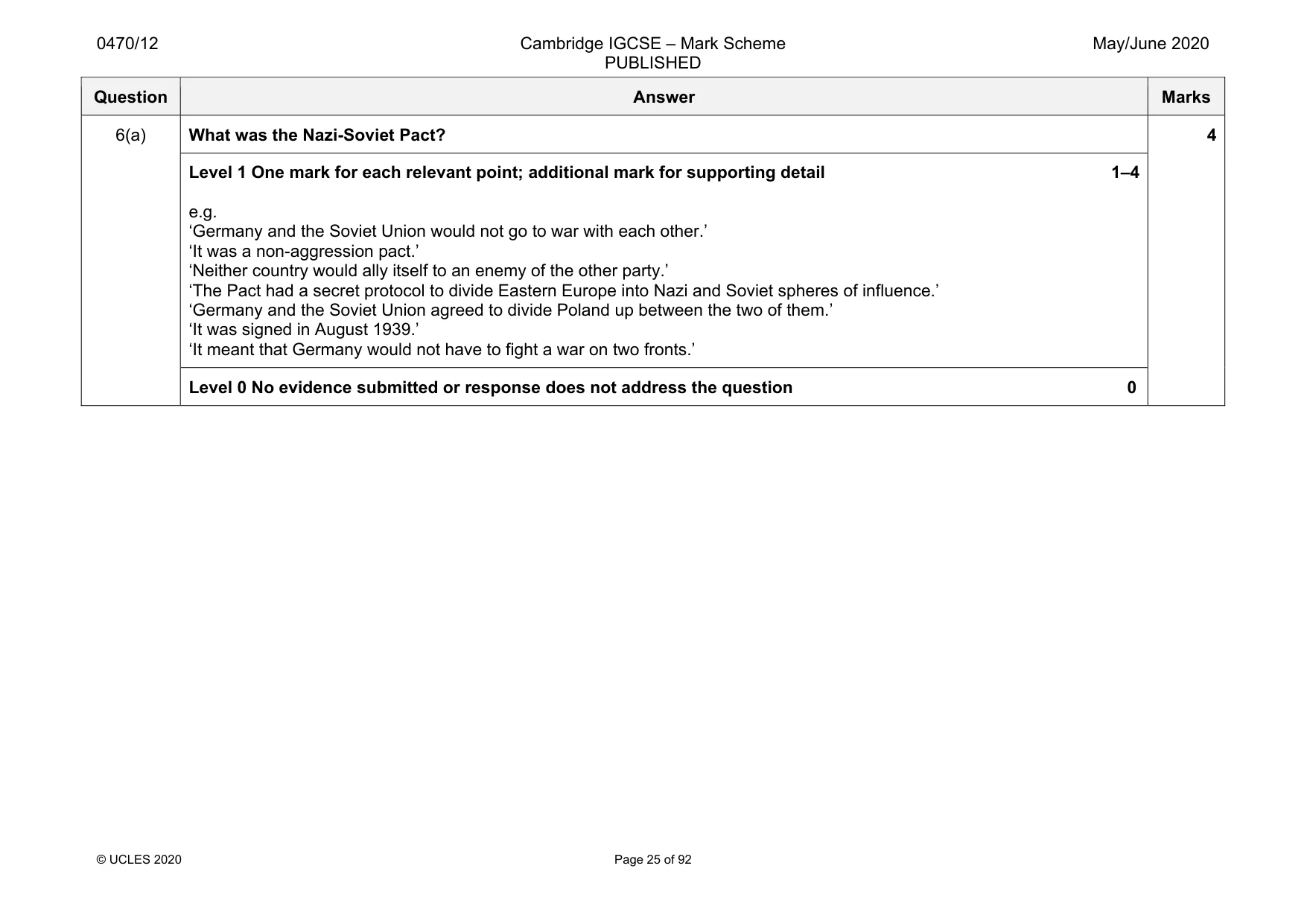 Mark scheme, page 25 of 92