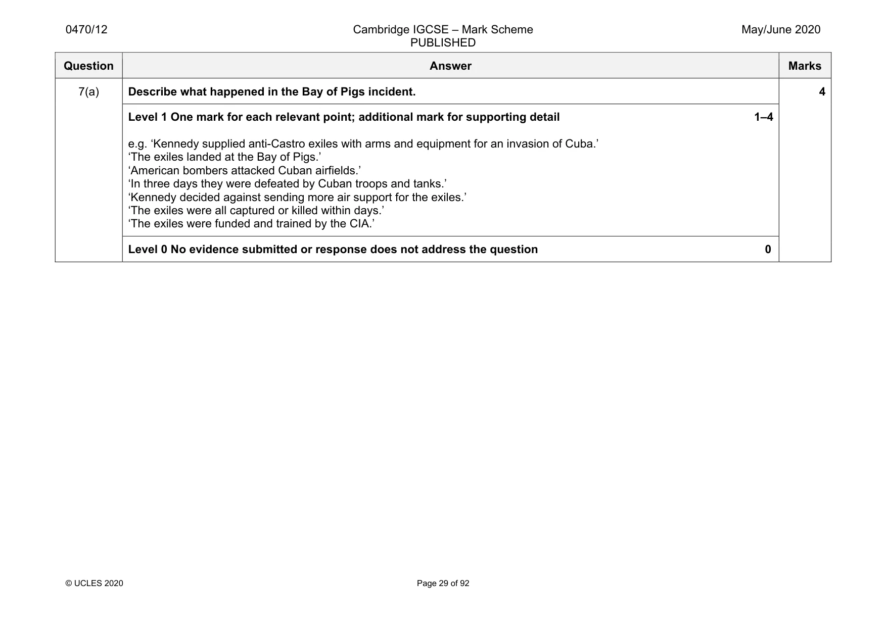 Mark scheme, page 29 of 92