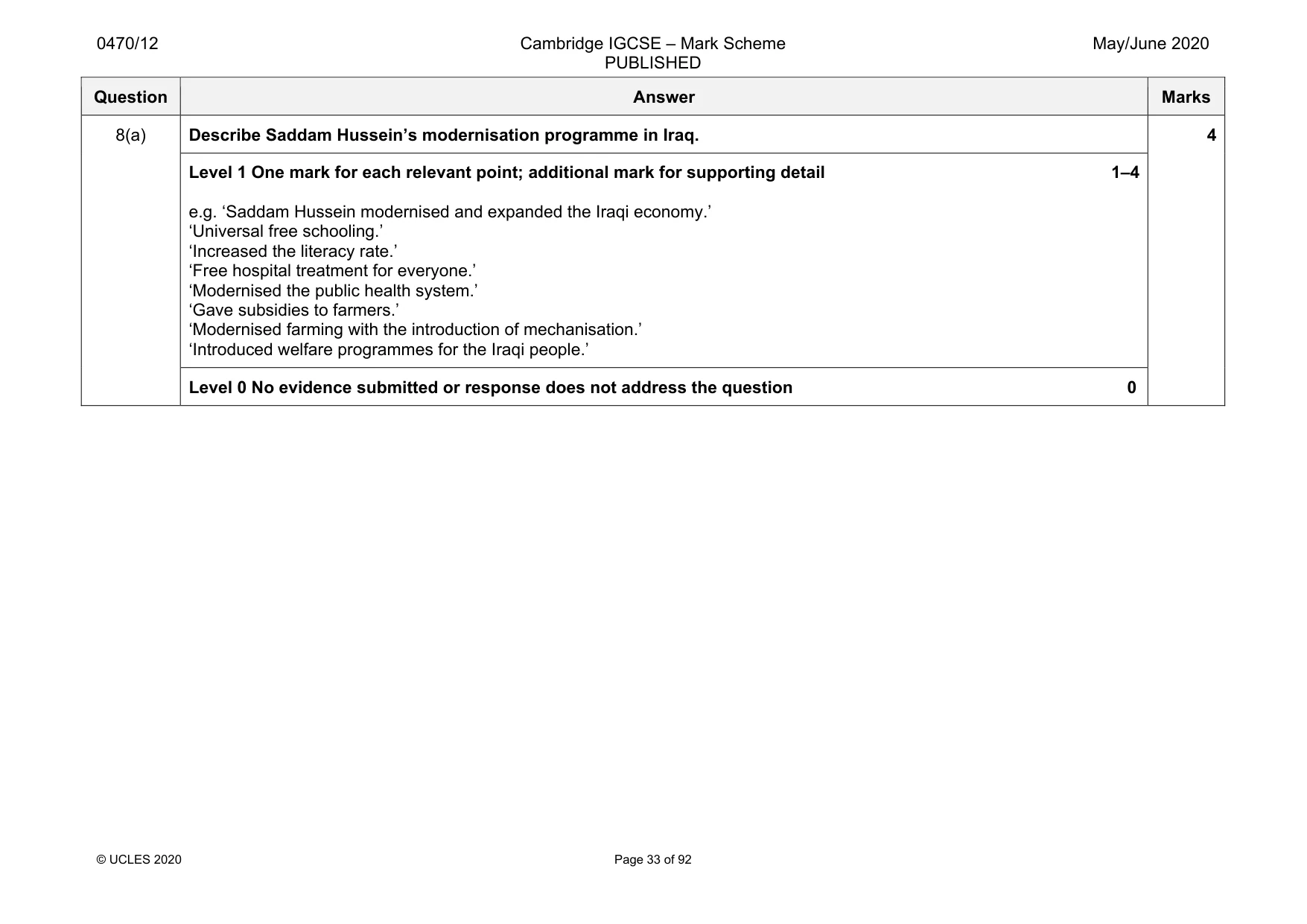 Mark scheme, page 33 of 92